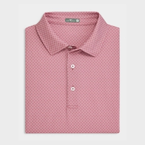 Garnet Diamond Lattice Printed Performance Polo Reinforced Collar Stay