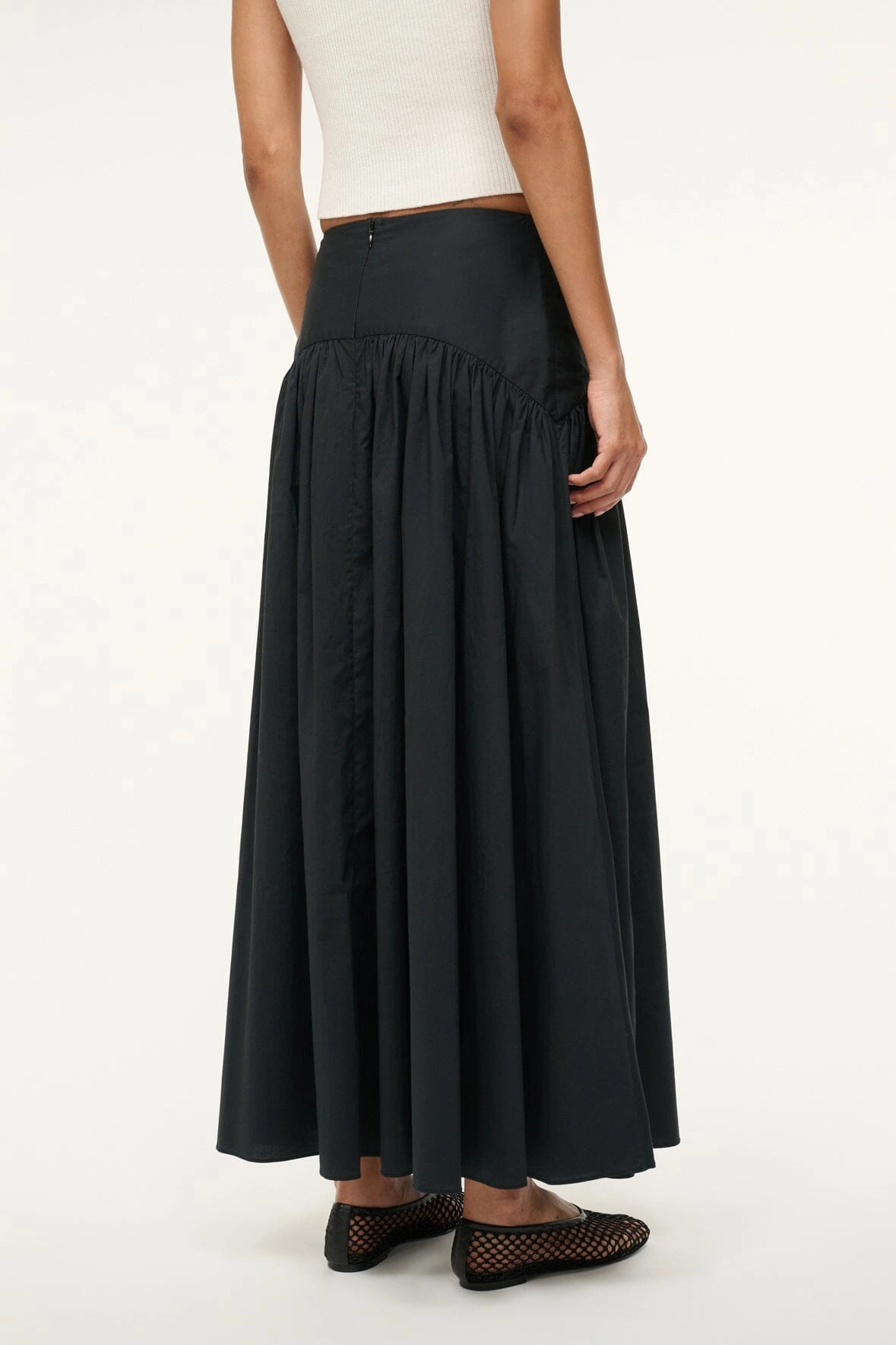 Light Wear Gathered Hem PROCIDA SKIRT | BLACK