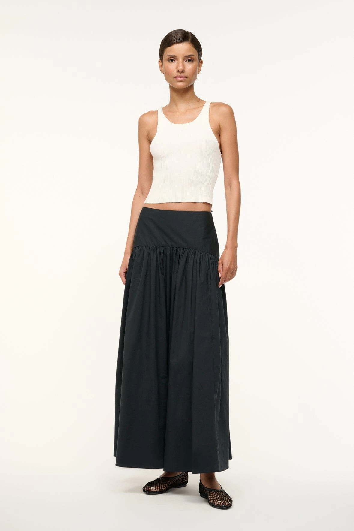 Gathered Hem PROCIDA SKIRT | BLACK Modern Outfit