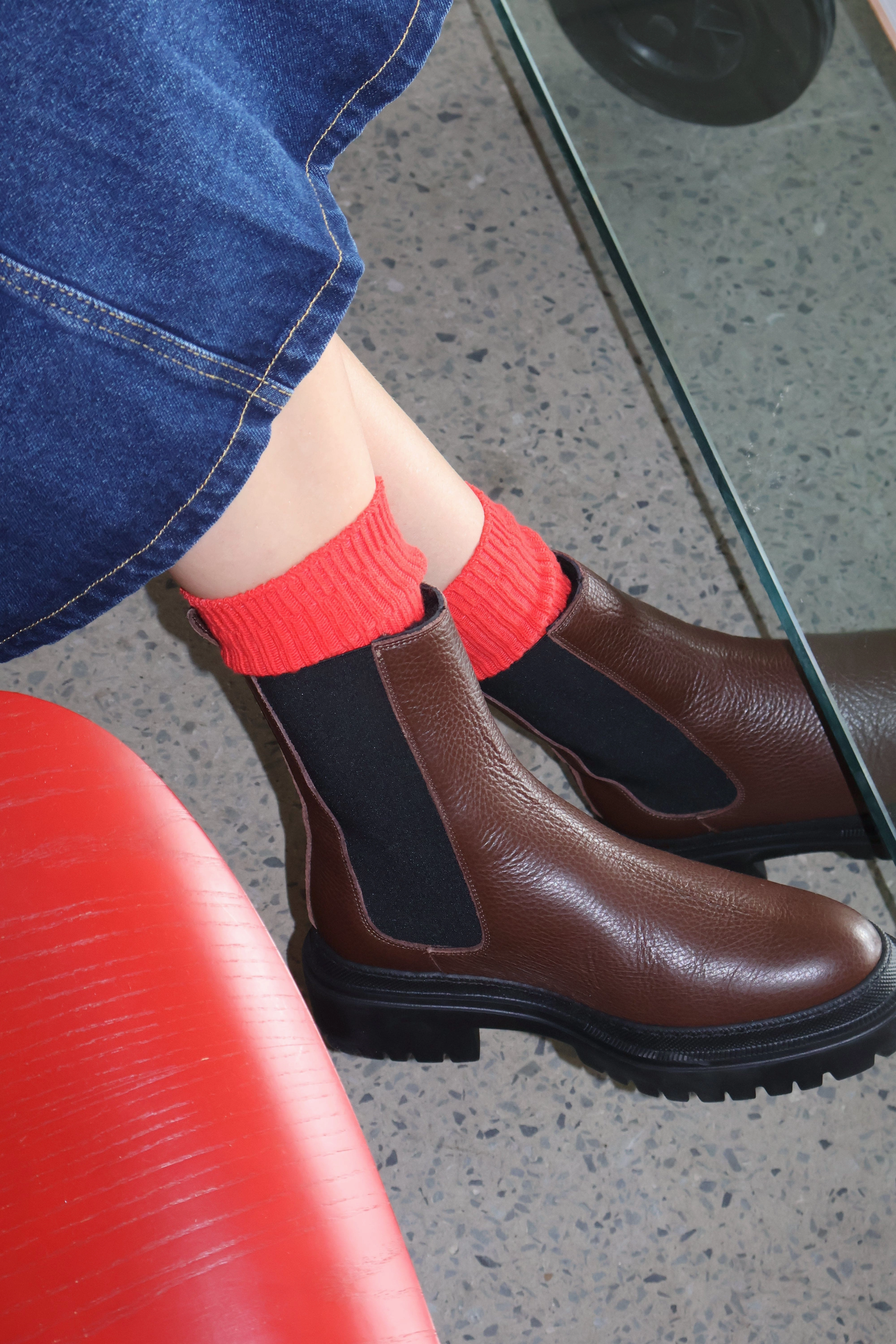 Cortina Brown Lined Boot foldable Mud Resistant Rainy Days