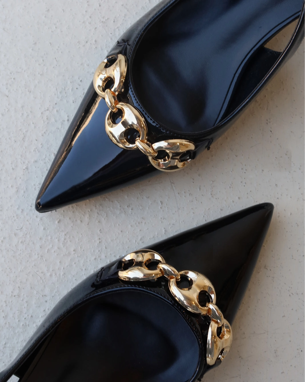 QUINBELLA - BLACK PATENT Winter Heels Office Edge