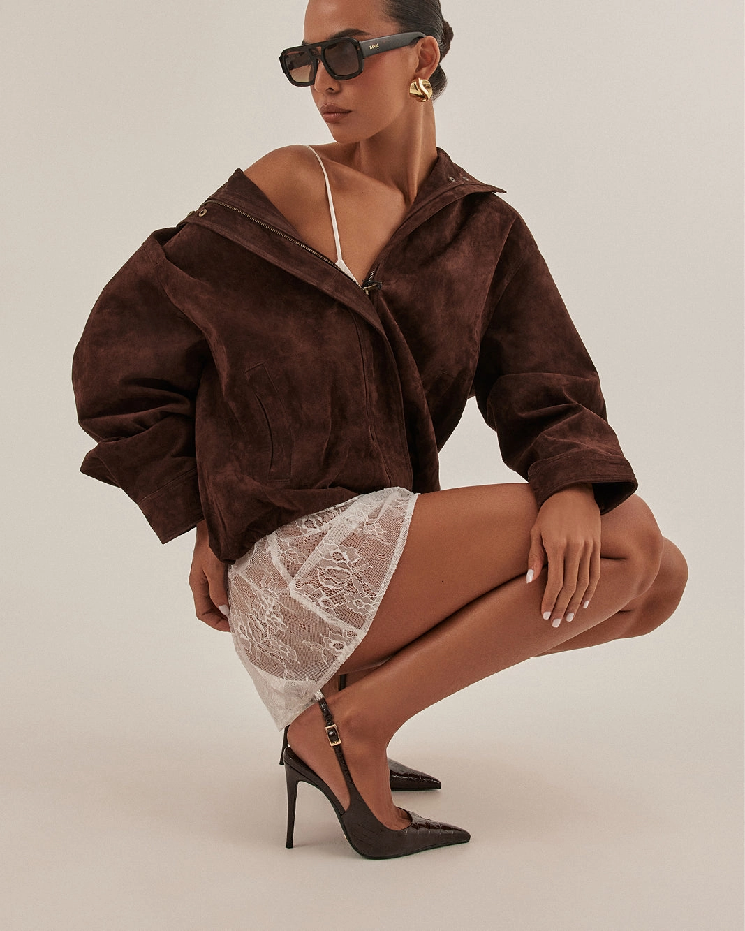 Slip On Style GIOVINA - DARK CACAO PATENT CROC