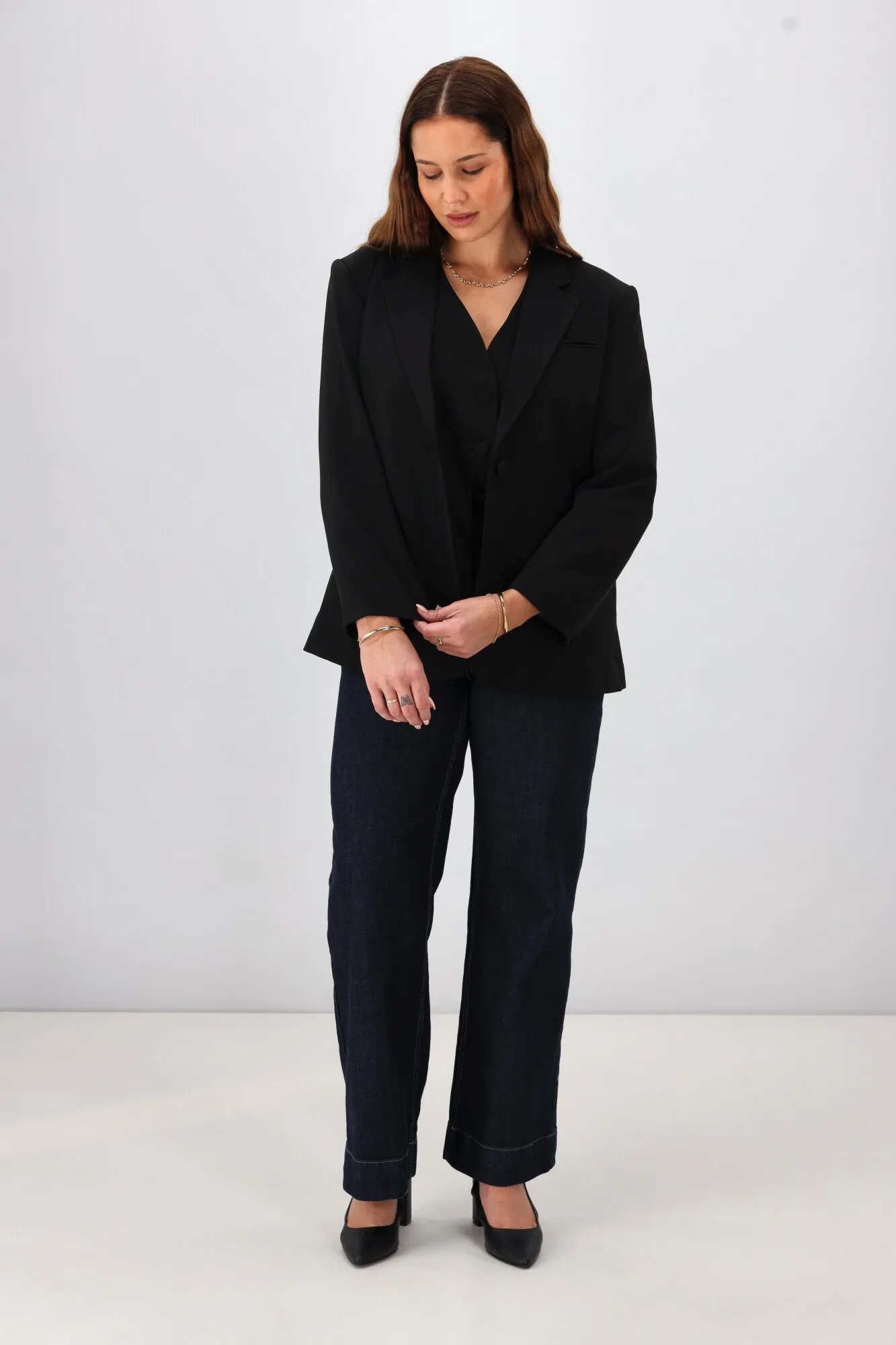 Gloss by Shine On Nerio Blazer with Tie Black TearResistant Reinforcements