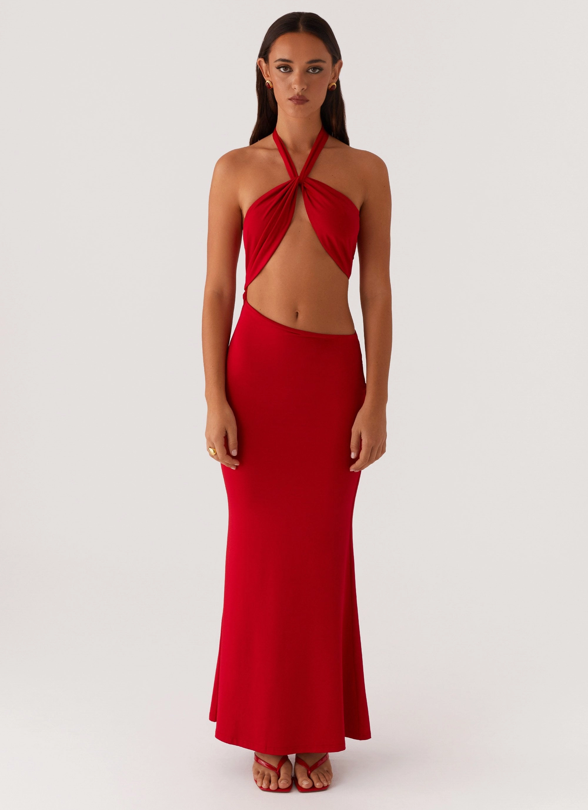 Soft Volume Its Obvious Maxi Dress - Red