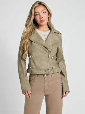 Active Wear Green Concetta Biker Jacket