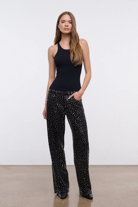 GUS STUDDED RELAXED JEAN | BLACK Chic Glamour Stand Out Design Paris Vibe