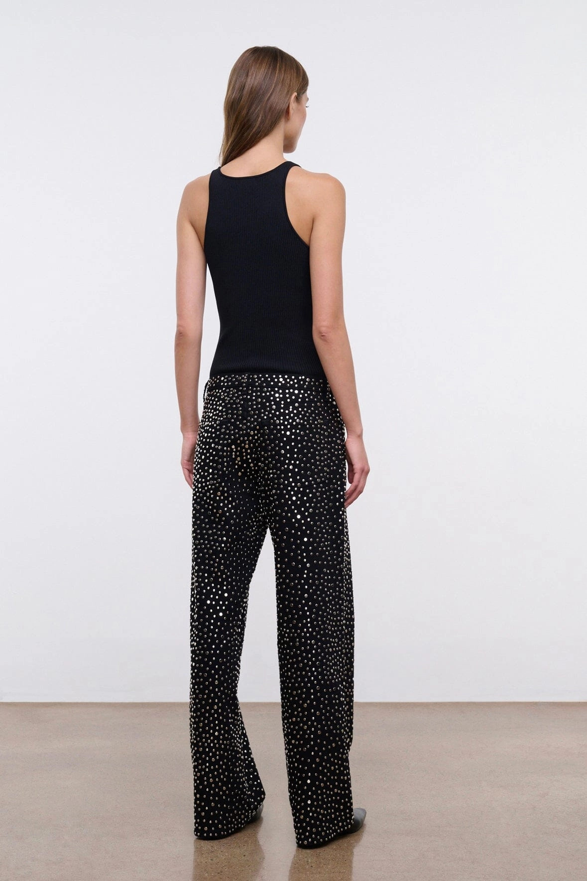 Fashionable Classic Boots GUS STUDDED RELAXED JEAN | BLACK Chic Glamour