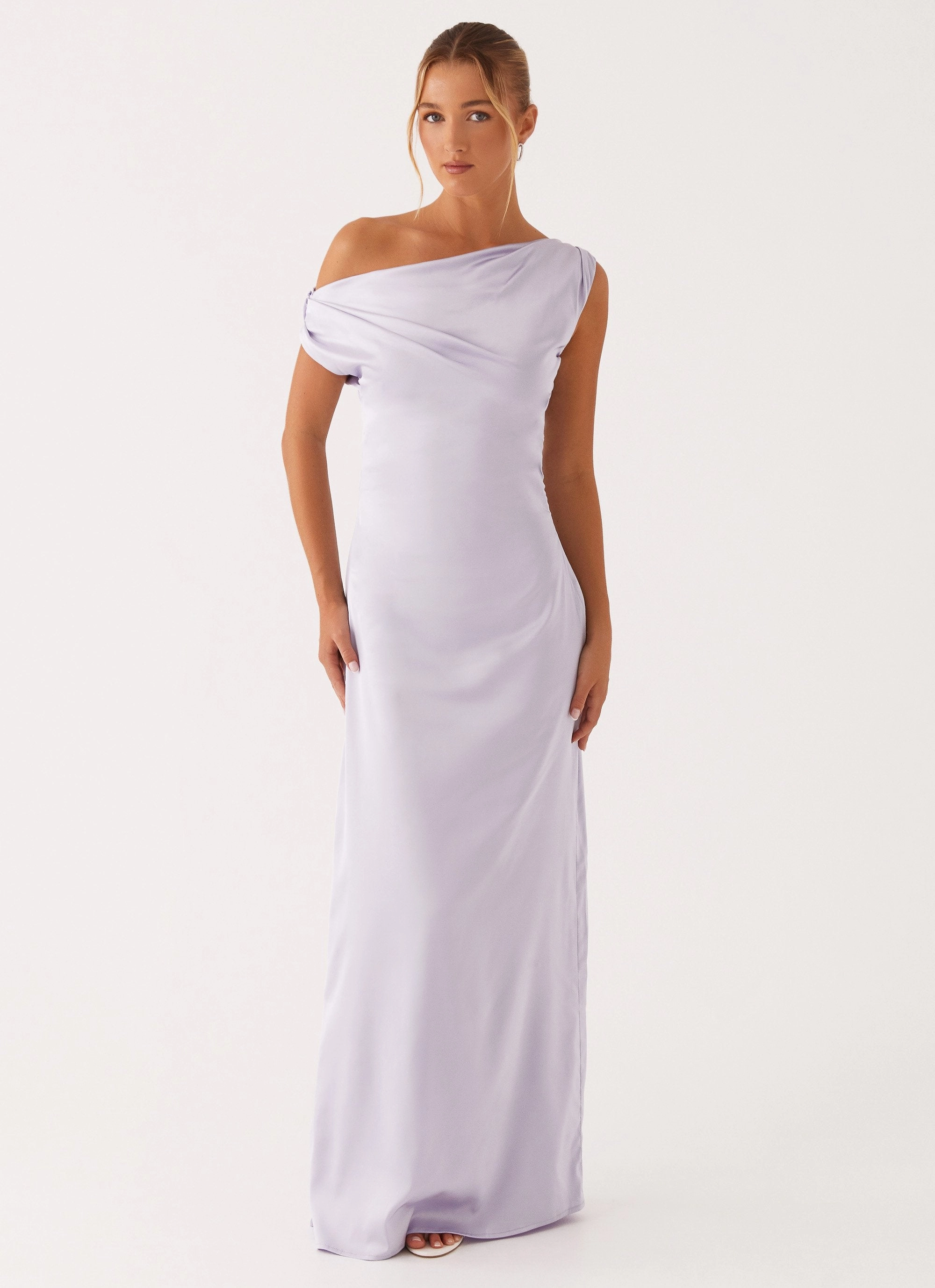 Heart Of Glass Satin Maxi Dress - Lilac Relax Appeal