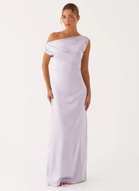 Heart Of Glass Satin Maxi Dress - Lilac Relax Appeal