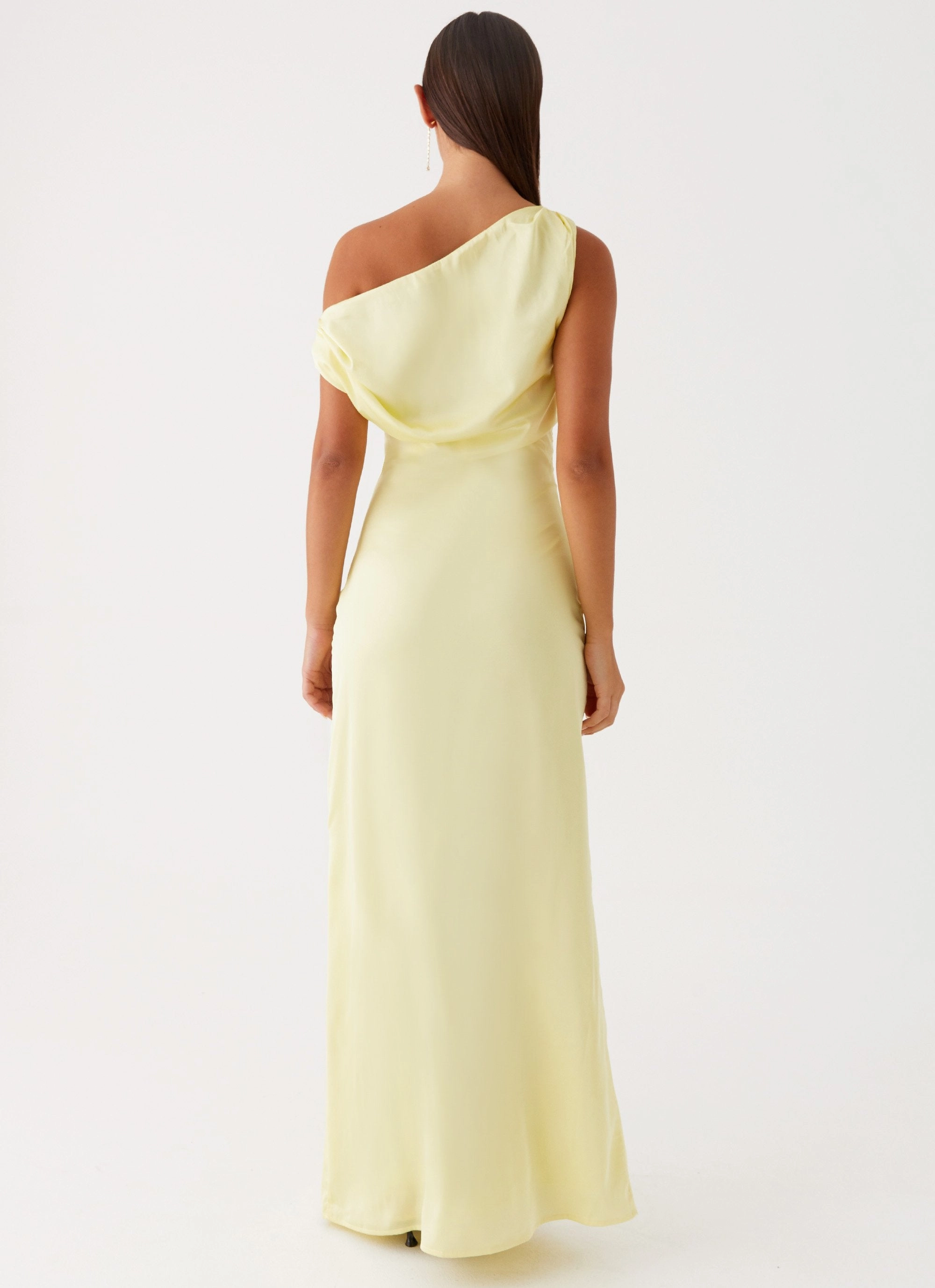 Heart Of Glass Satin Maxi Dress - Yellow Geometric-pattern
