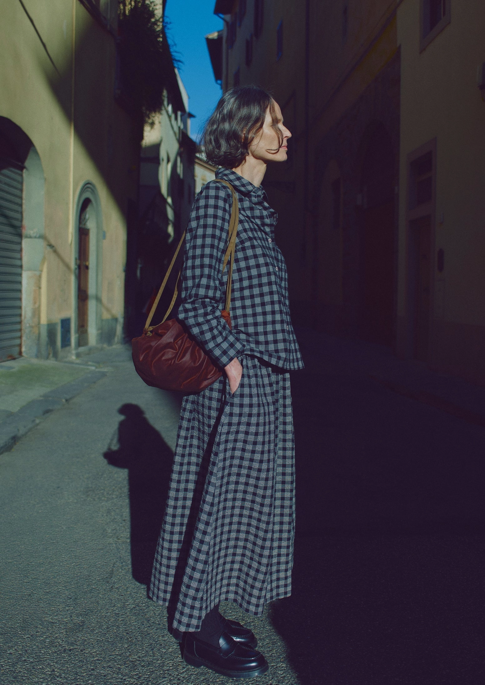 Coastal Vibes All-Weather Wear Ollie Binding Check Cotton Wool Seersucker Shirt | Black/Ecru