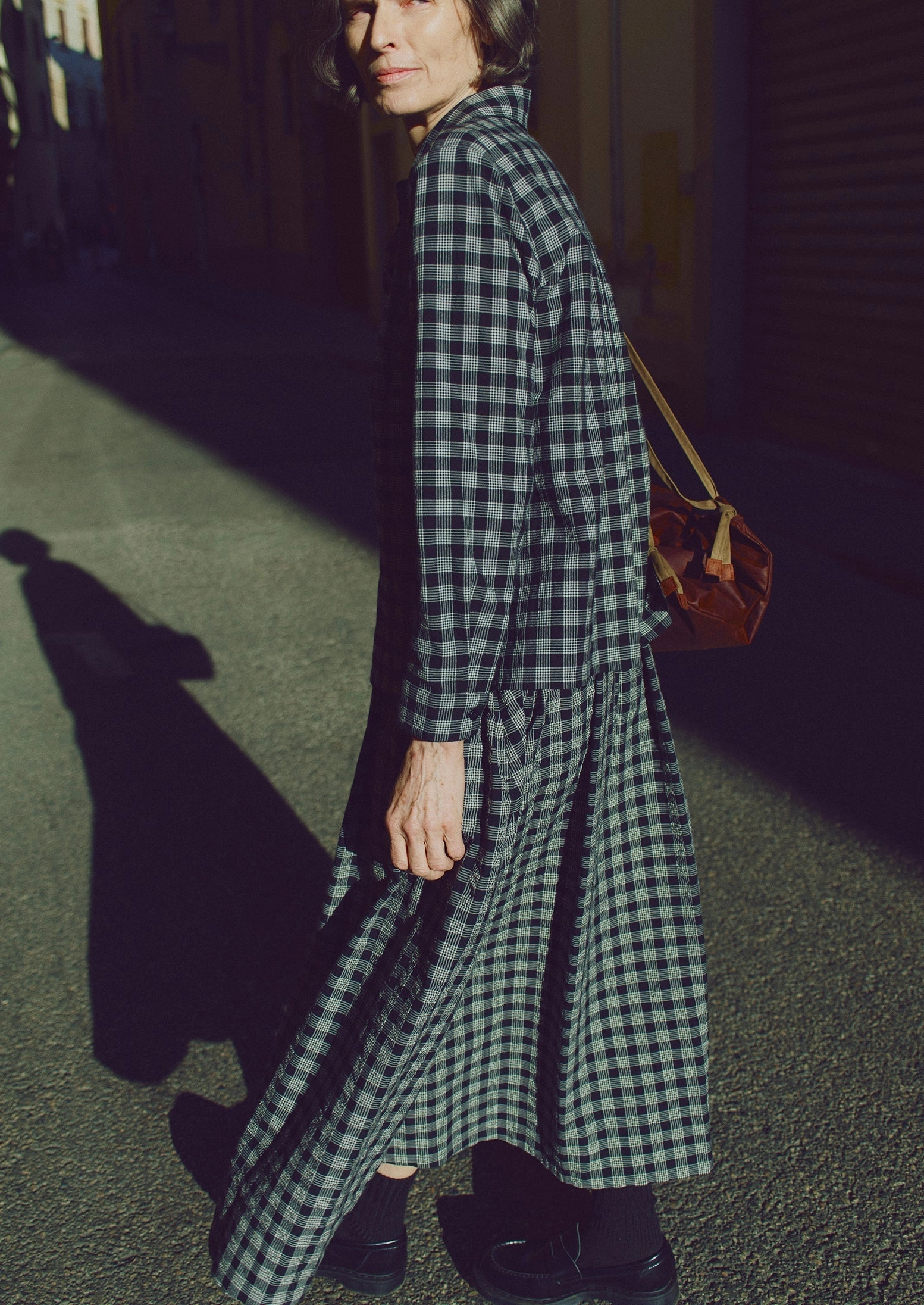 Ollie Binding Check Cotton Wool Seersucker Shirt | Black/Ecru Seasonal Comfort Subtle Print