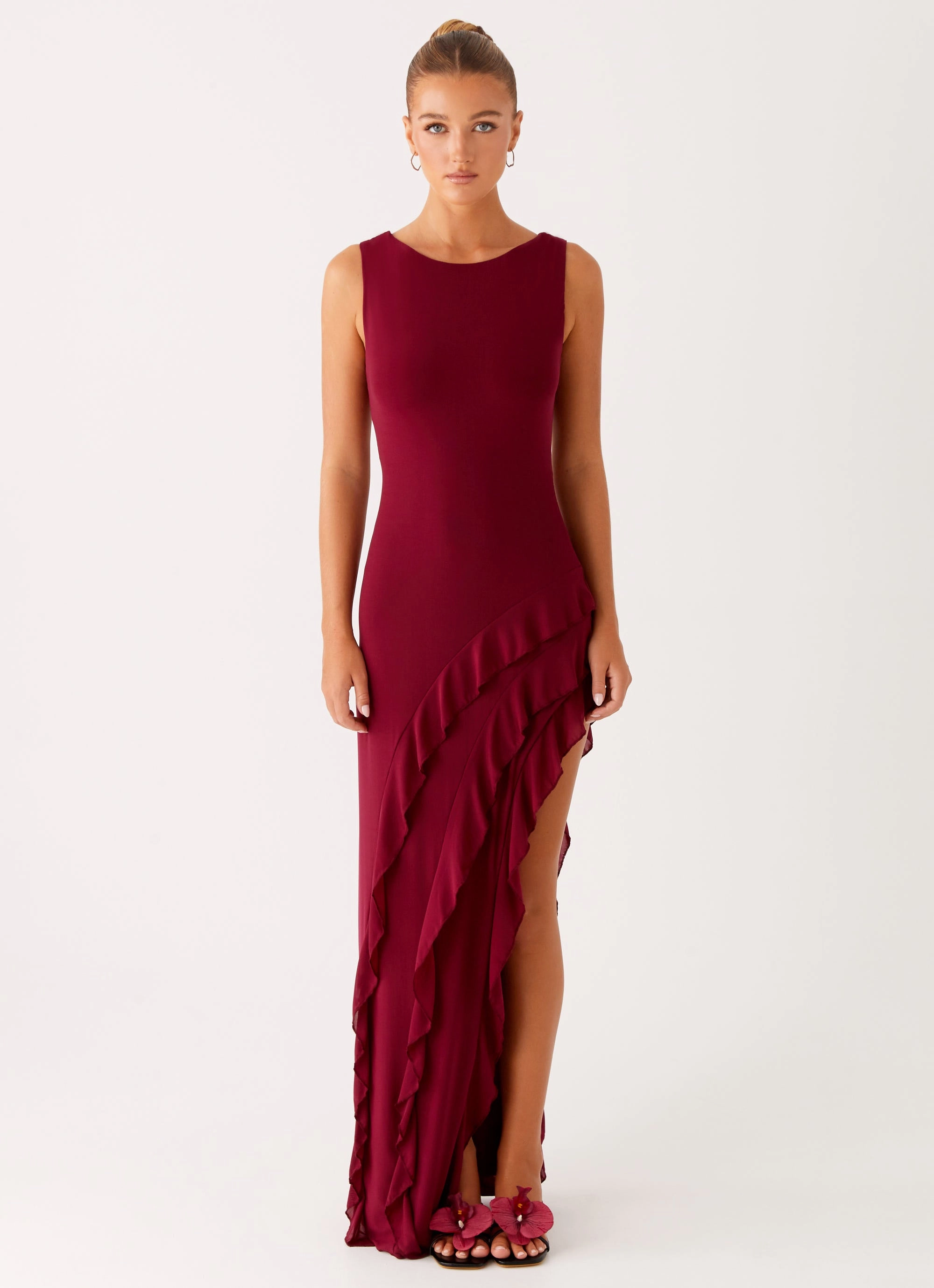 Hendrix Maxi Dress - Raspberry Wine Delicate Finish
