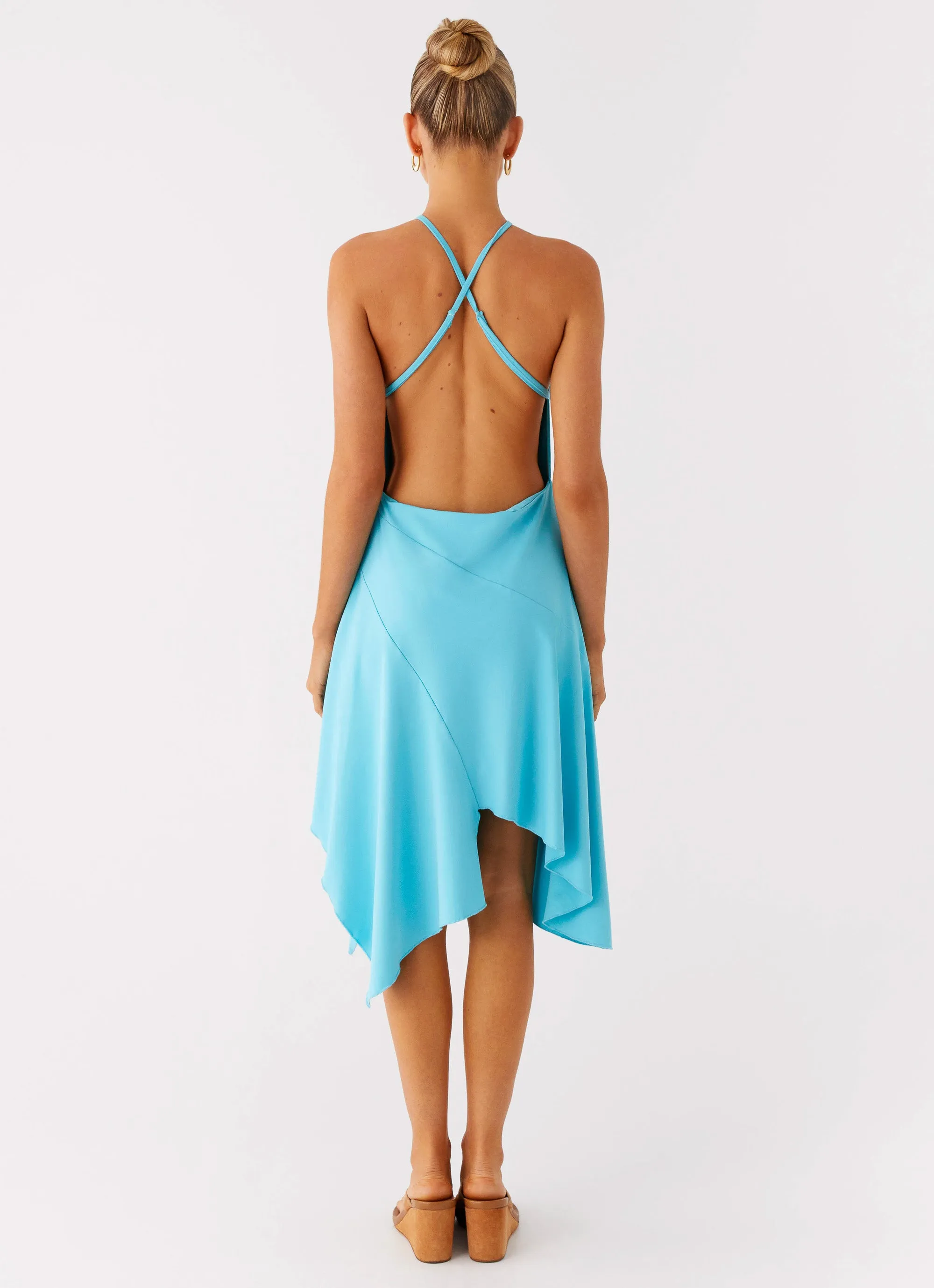 Salt Kiss Midi Dress - Turquoise Layering-Piece Easy to Wear