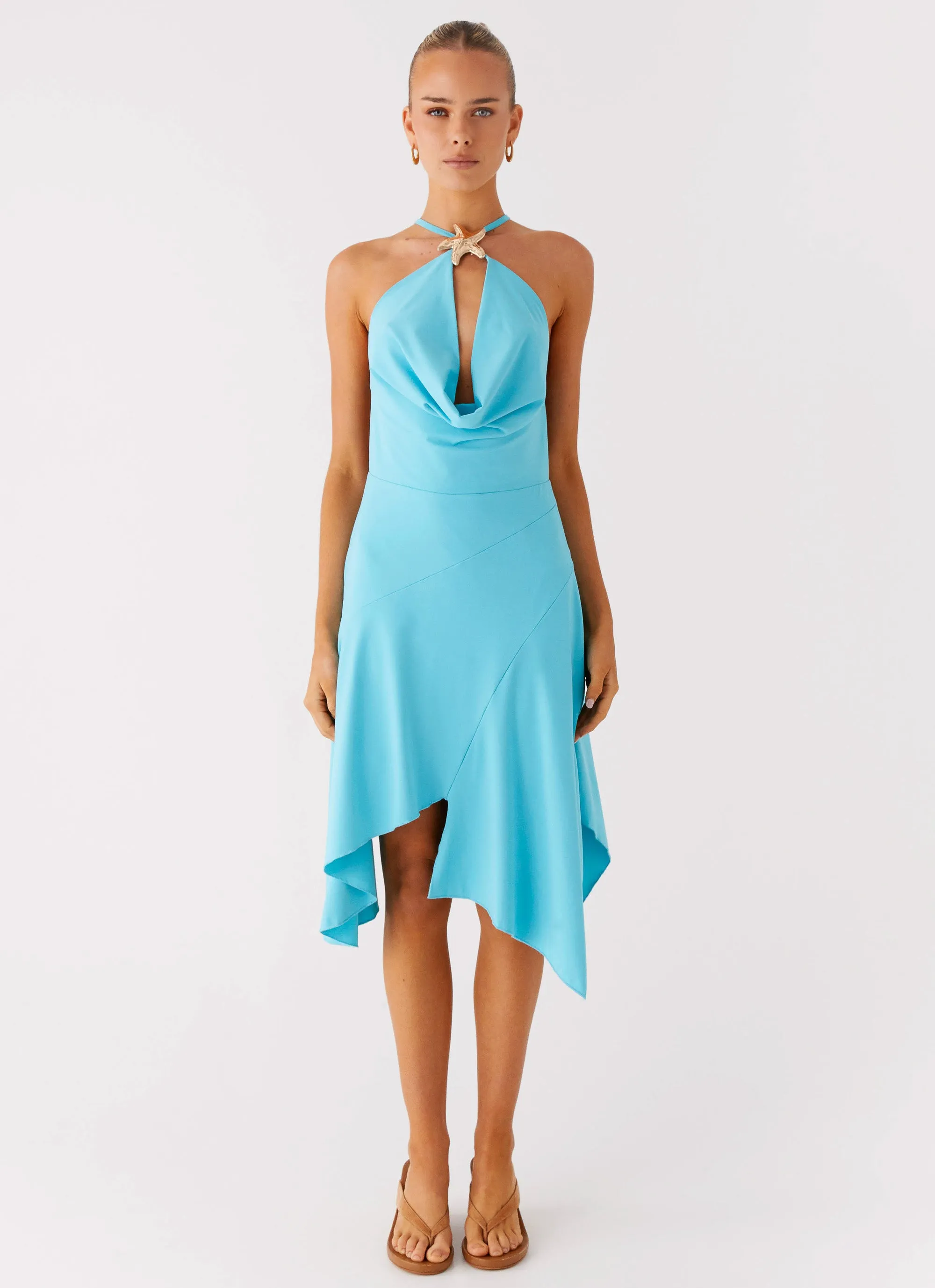 Contemporary Fit Salt Kiss Midi Dress - Turquoise