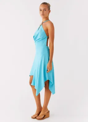 Elegant evening wear Salt Kiss Midi Dress - Turquoise