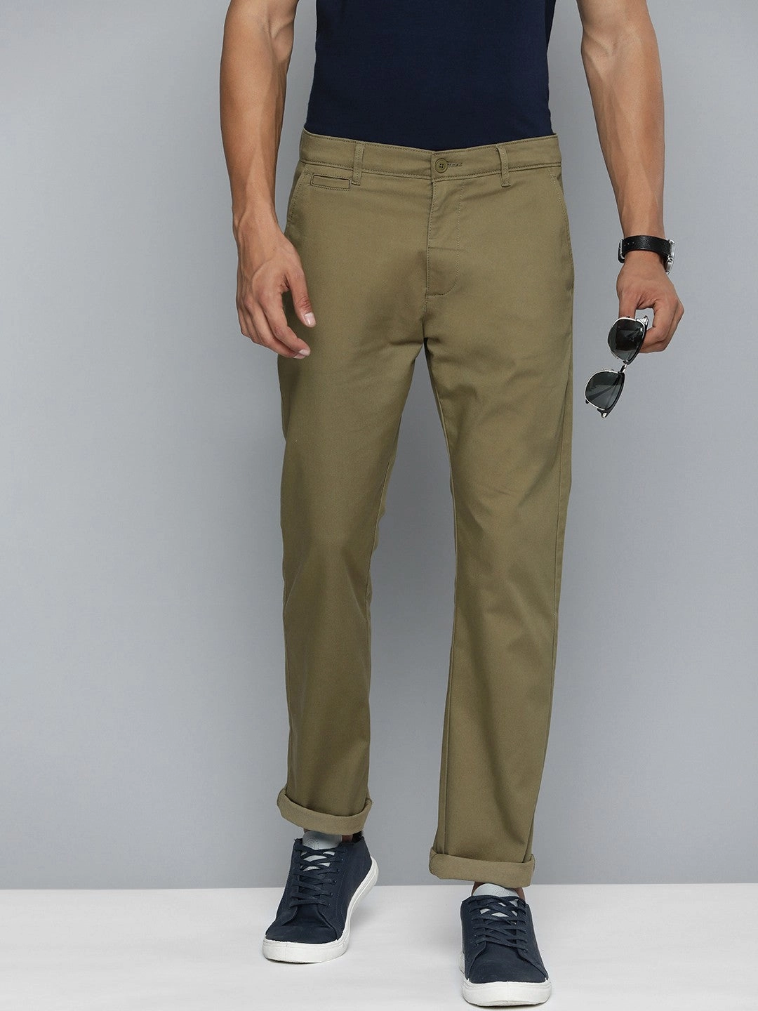 Layering Essential Men's Olive Slim Fit Chino Trousers