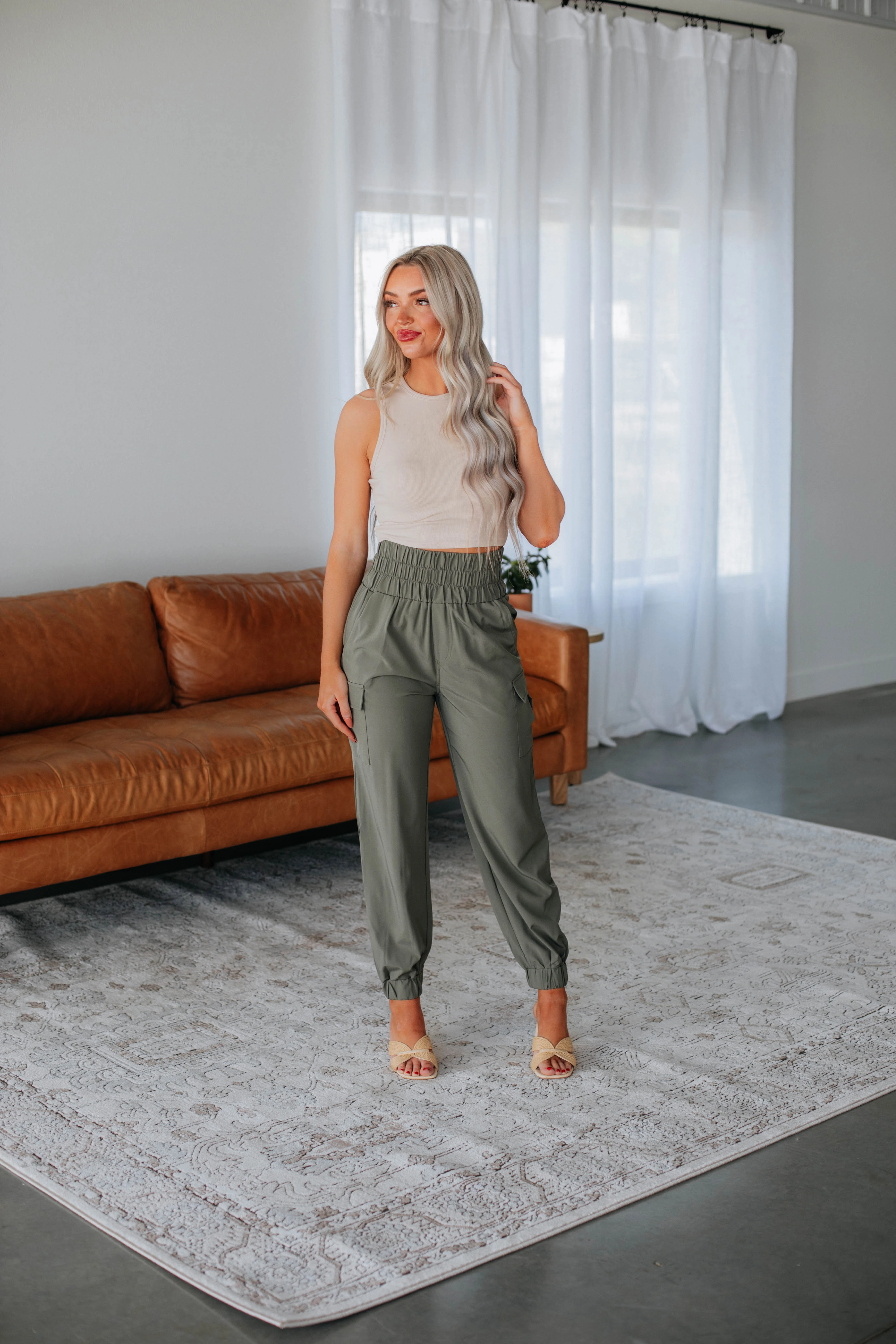 Strategic Mesh Placement Willa Ribbed Tank - Sand