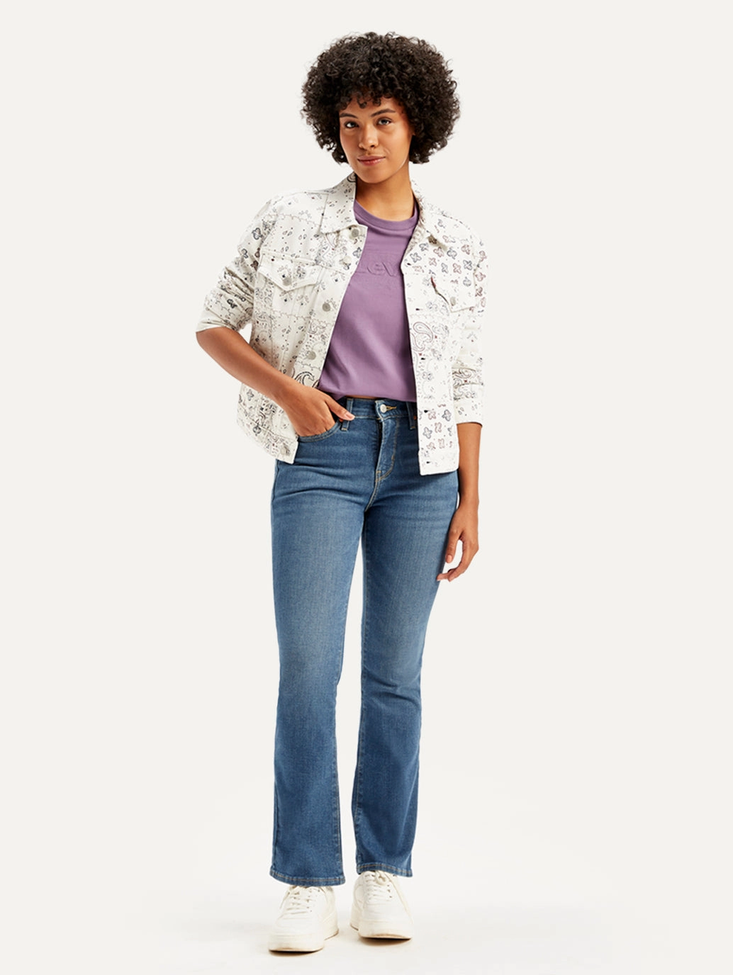 Women's 315 Blue Flared Fit High Rise Jeans Easy Option