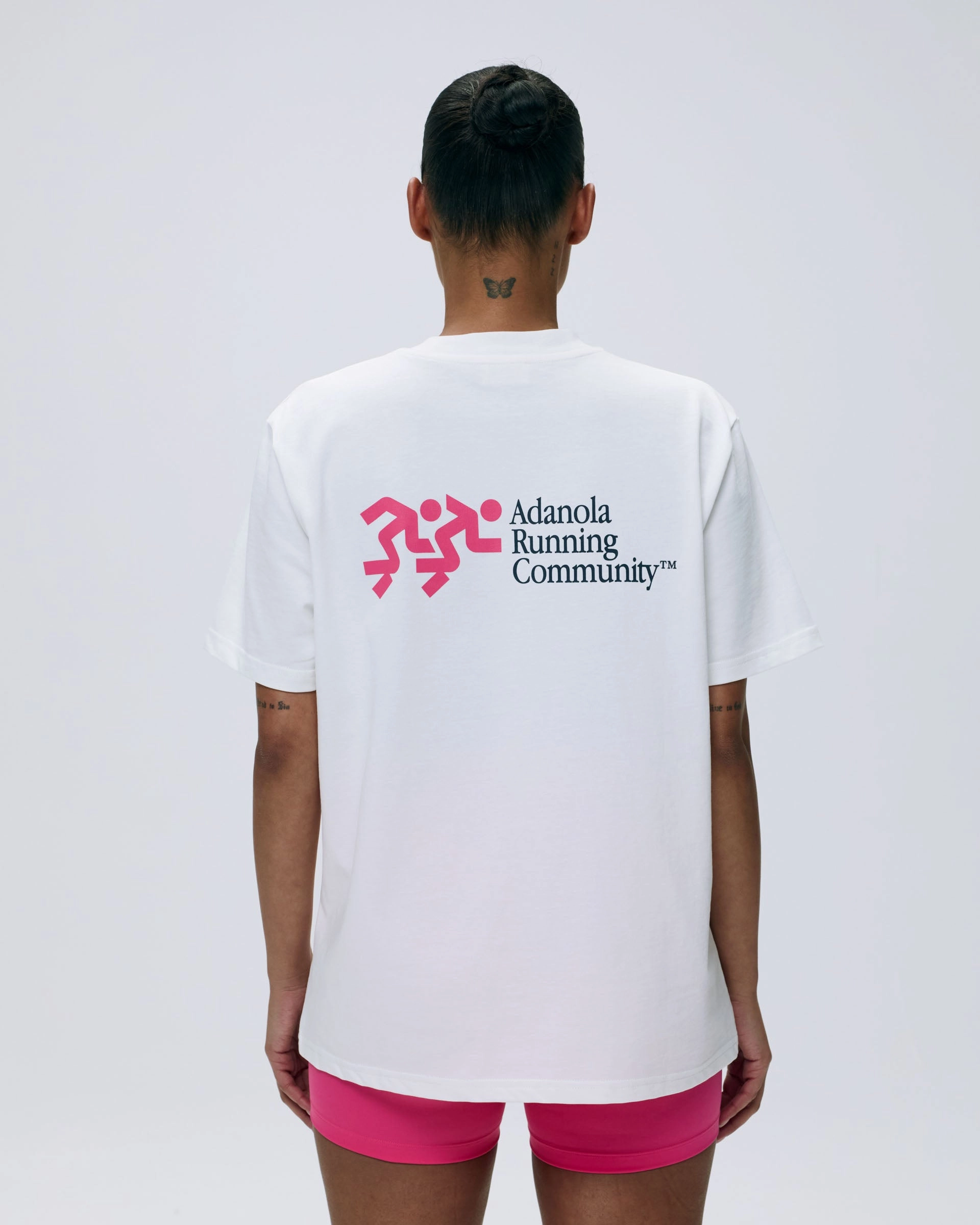 Distance Short Sleeve Oversized T-shirt - White/Hot Pink Hidden Ventilation Zones