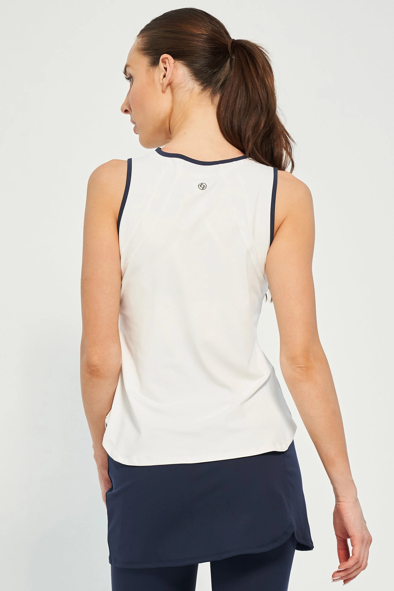 Performance Fit Body Mapping Design Bea Tank - White/Dark Navy