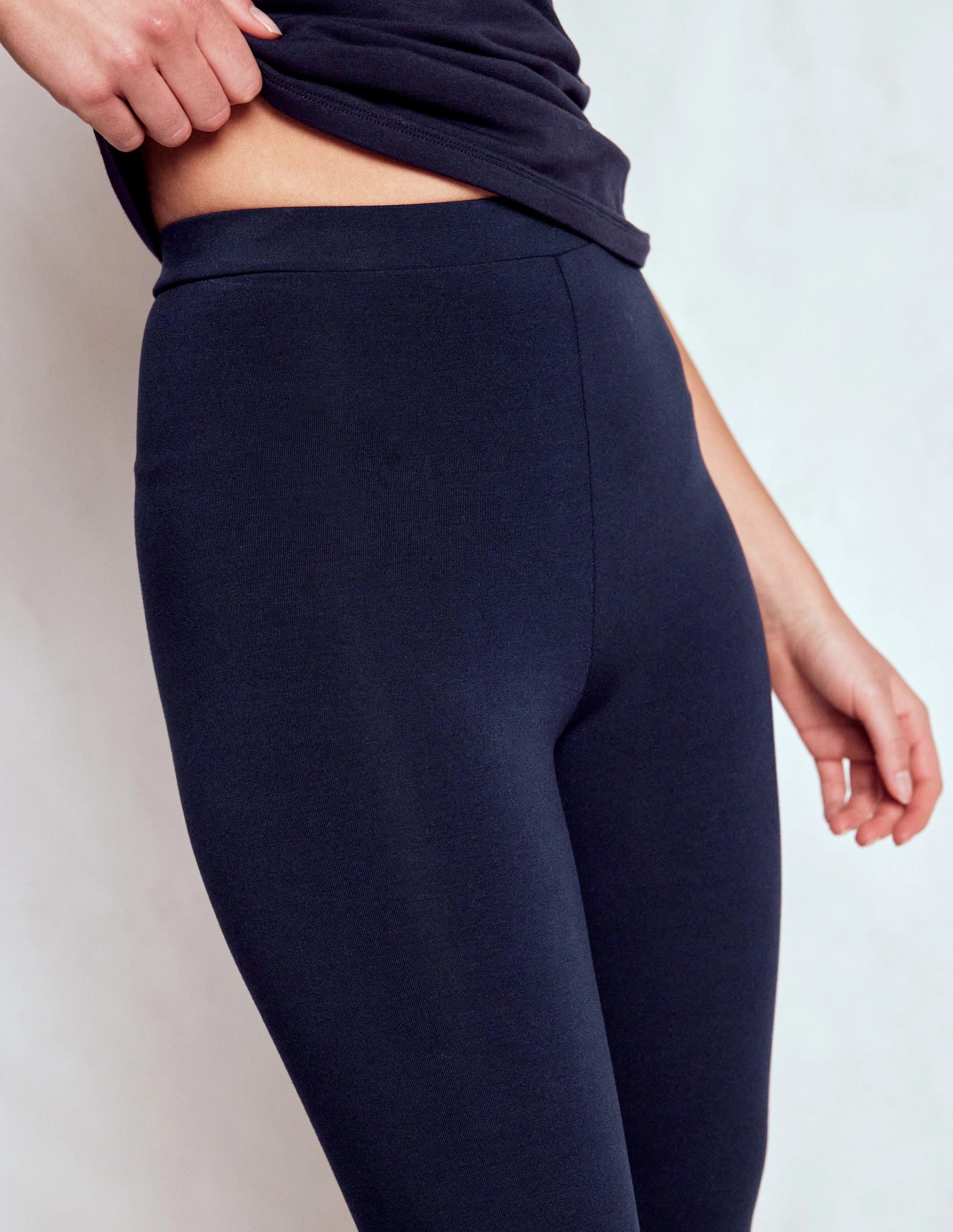 High Rise Jersey Leggings-Navy Comfy Vibes
