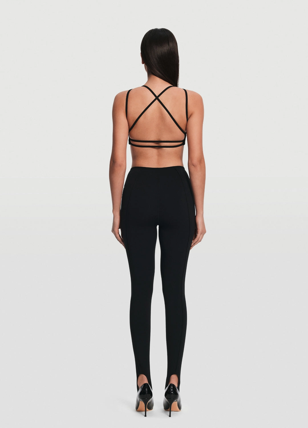 Mesh Panel Casual Wearer High-Rise Stirrup Leggings