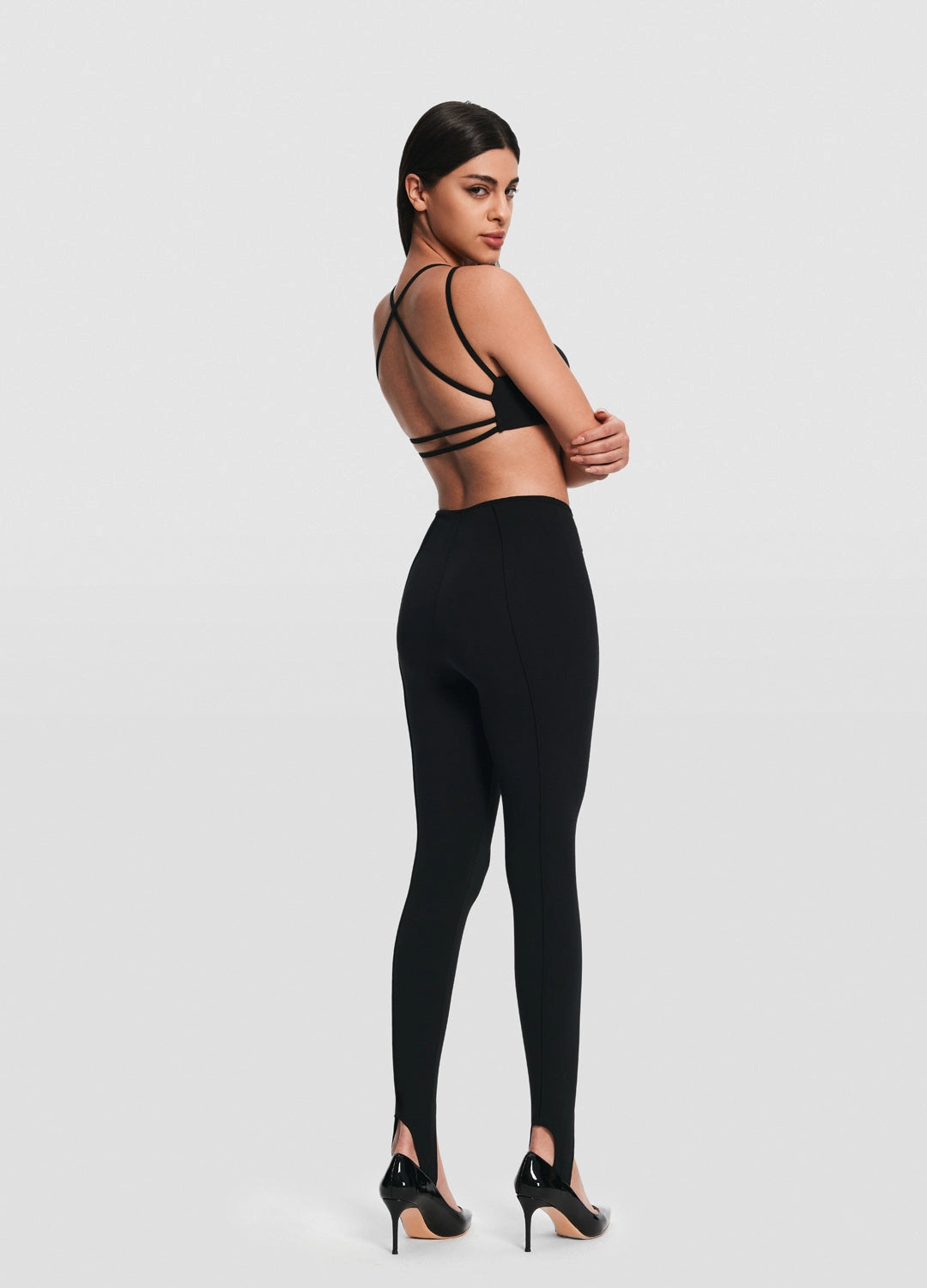 Flexible Stitching Urban Style High-Rise Stirrup Leggings