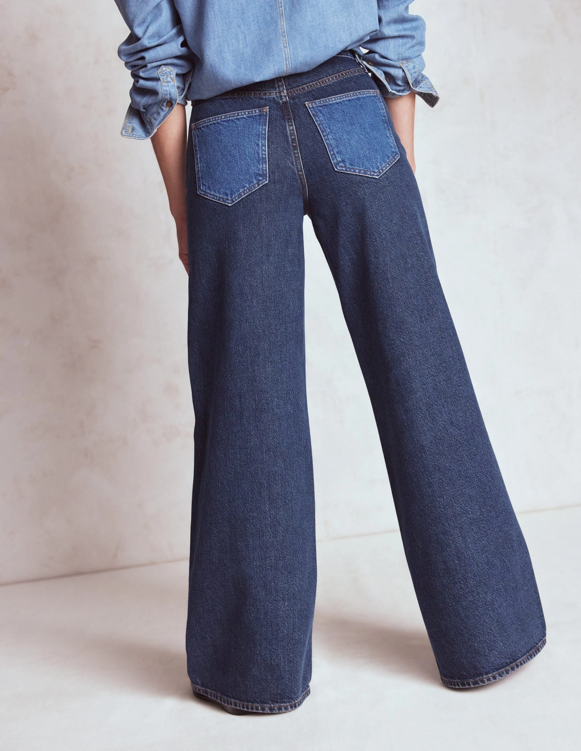 High Rise Wide Leg Jeans-Hotch Potch Soft Finish