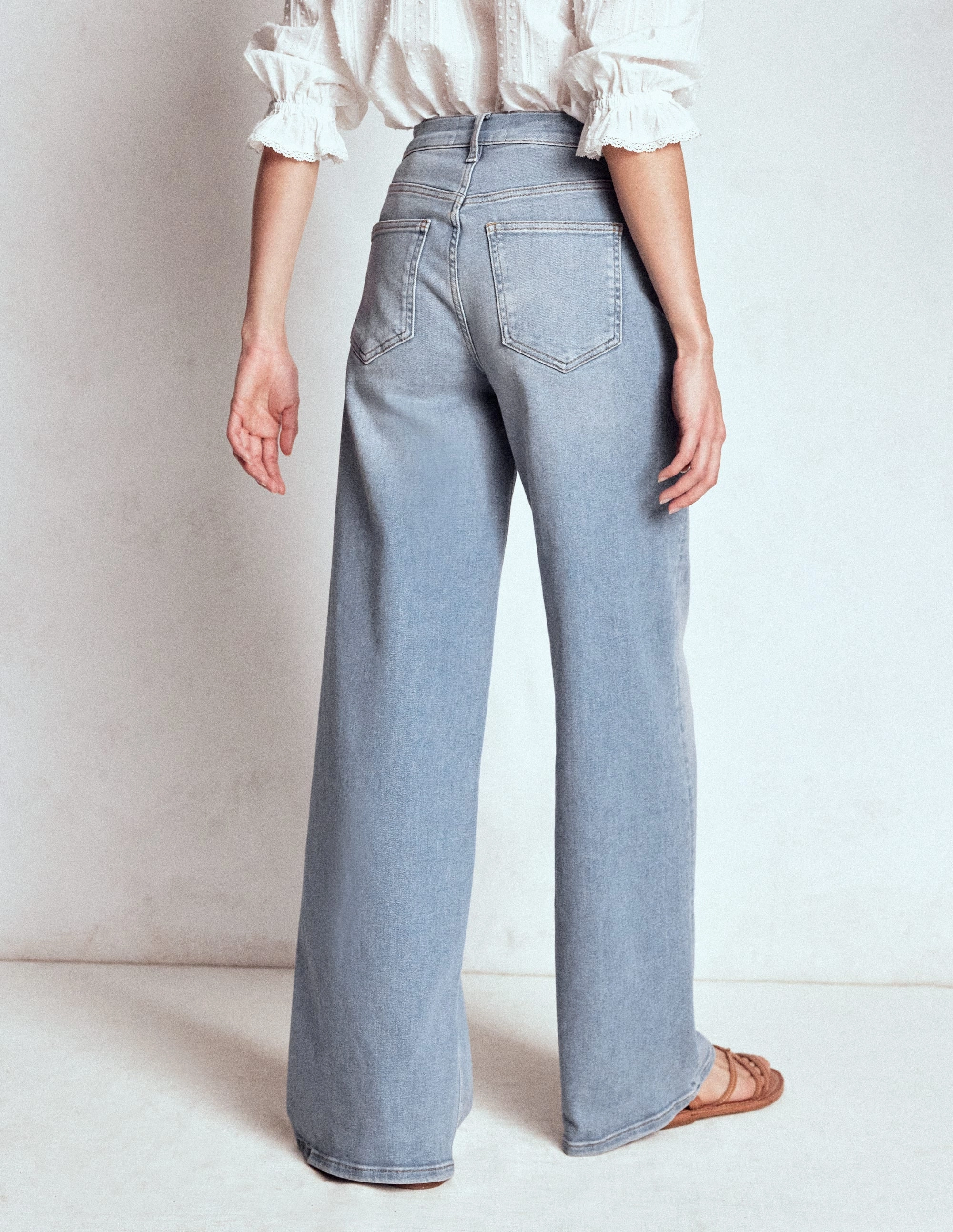 High Rise Wide Leg Jeans-Light Vintage Soft Structure