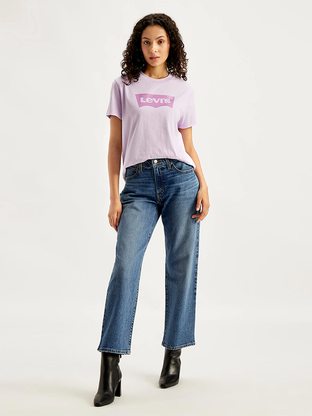 Non Fading Technology Clean Finish Women's 94 Blue Baggy Fit High Rise Jeans