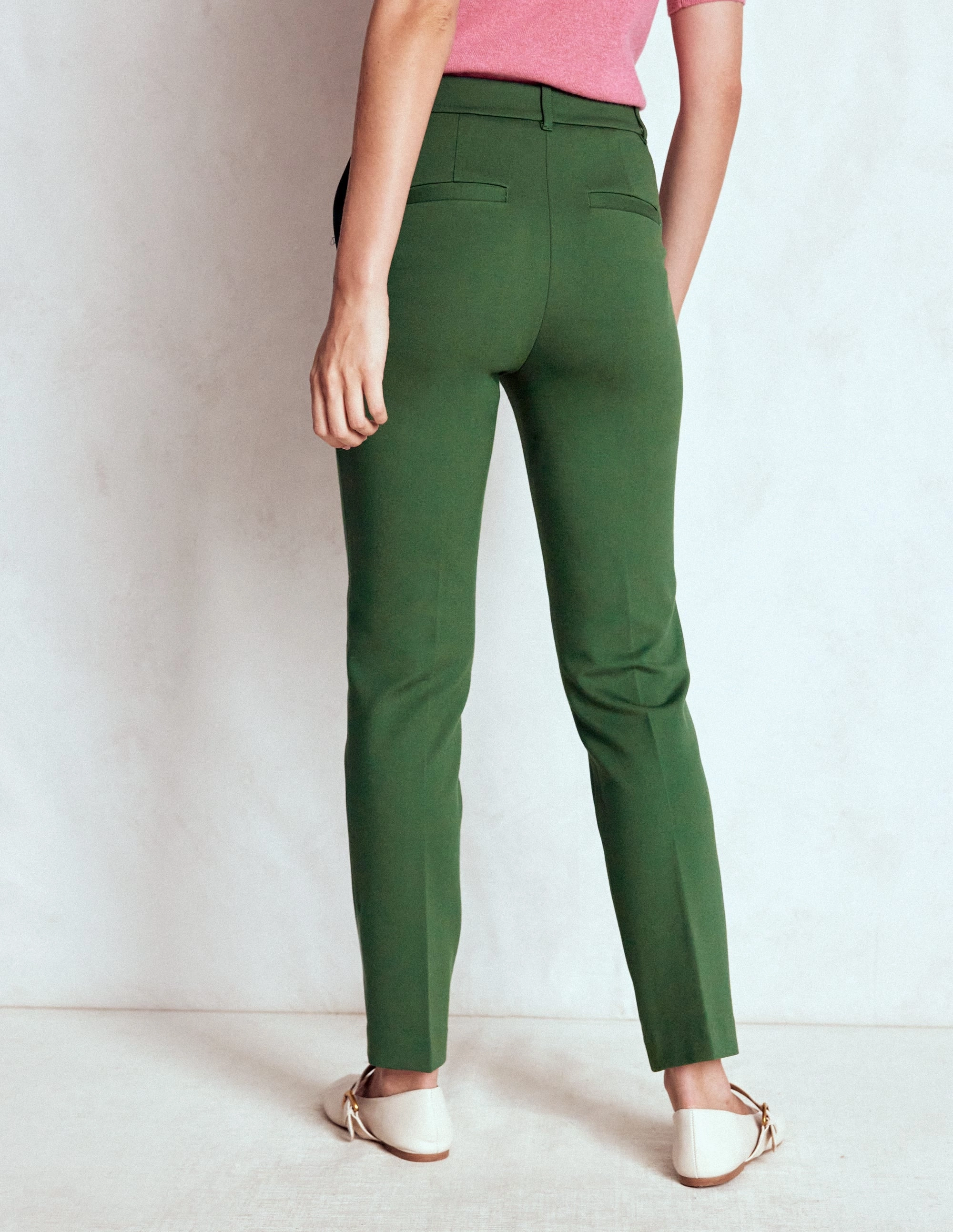 Highgate Ponte Trousers-Hunter Green Stable Shape