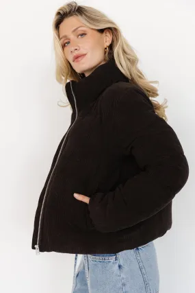 Holden Corduroy Puffer Jacket | Dark Brown Dual Layer Insulation