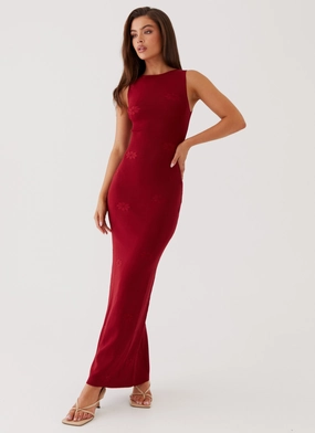 Holly Knit Maxi Dress - Red Casual-Look