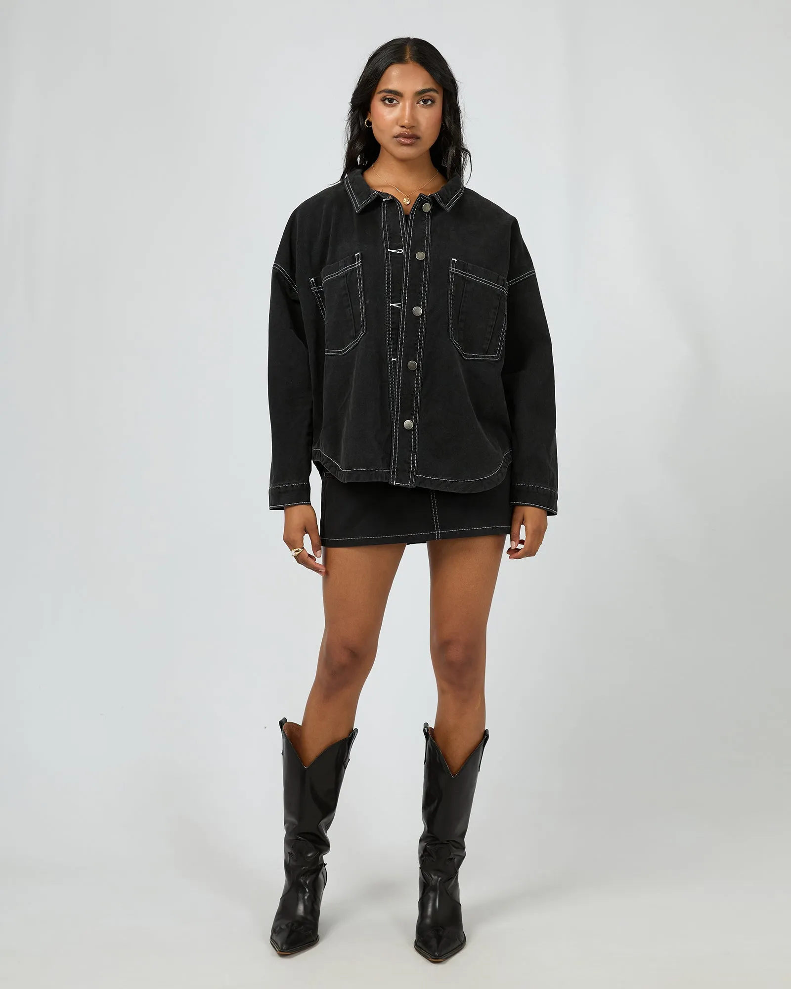 HypoallergenicInnerLayer All About Eve Dale Shacket Black