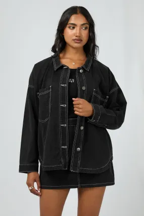 All About Eve Dale Shacket Black Street Explorer Fit Hypoallergenic Textile