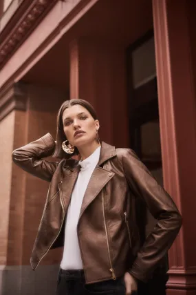 Joseph Ribkoff - 234902 Metallic Biker Jacket Packable Construction