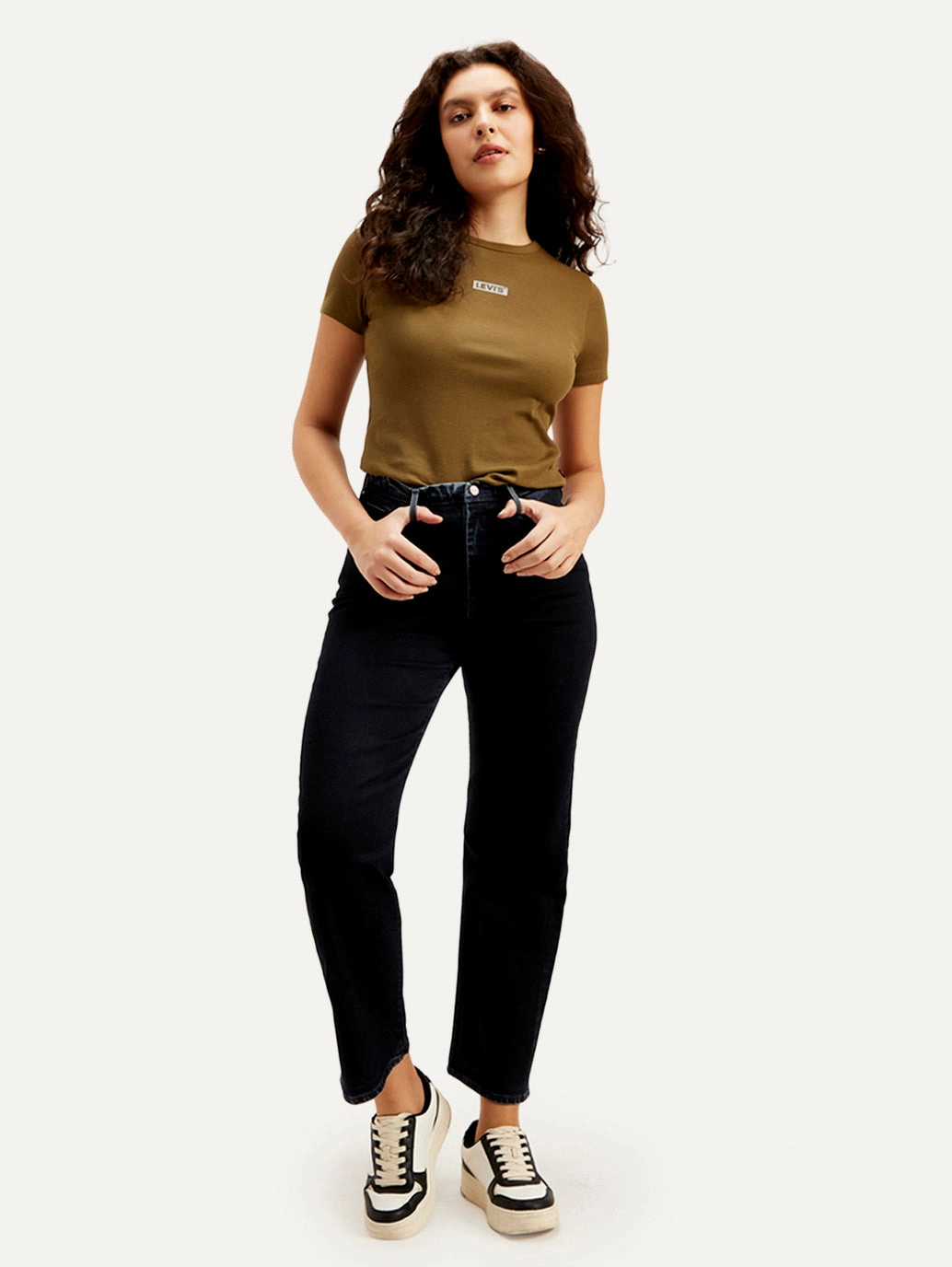 Smart Casual Classic Wear Outdoor Adventure Party Look Youth Style Women's Redloop Dark Indigo Ribcage Straight Fit High Rise Jeans