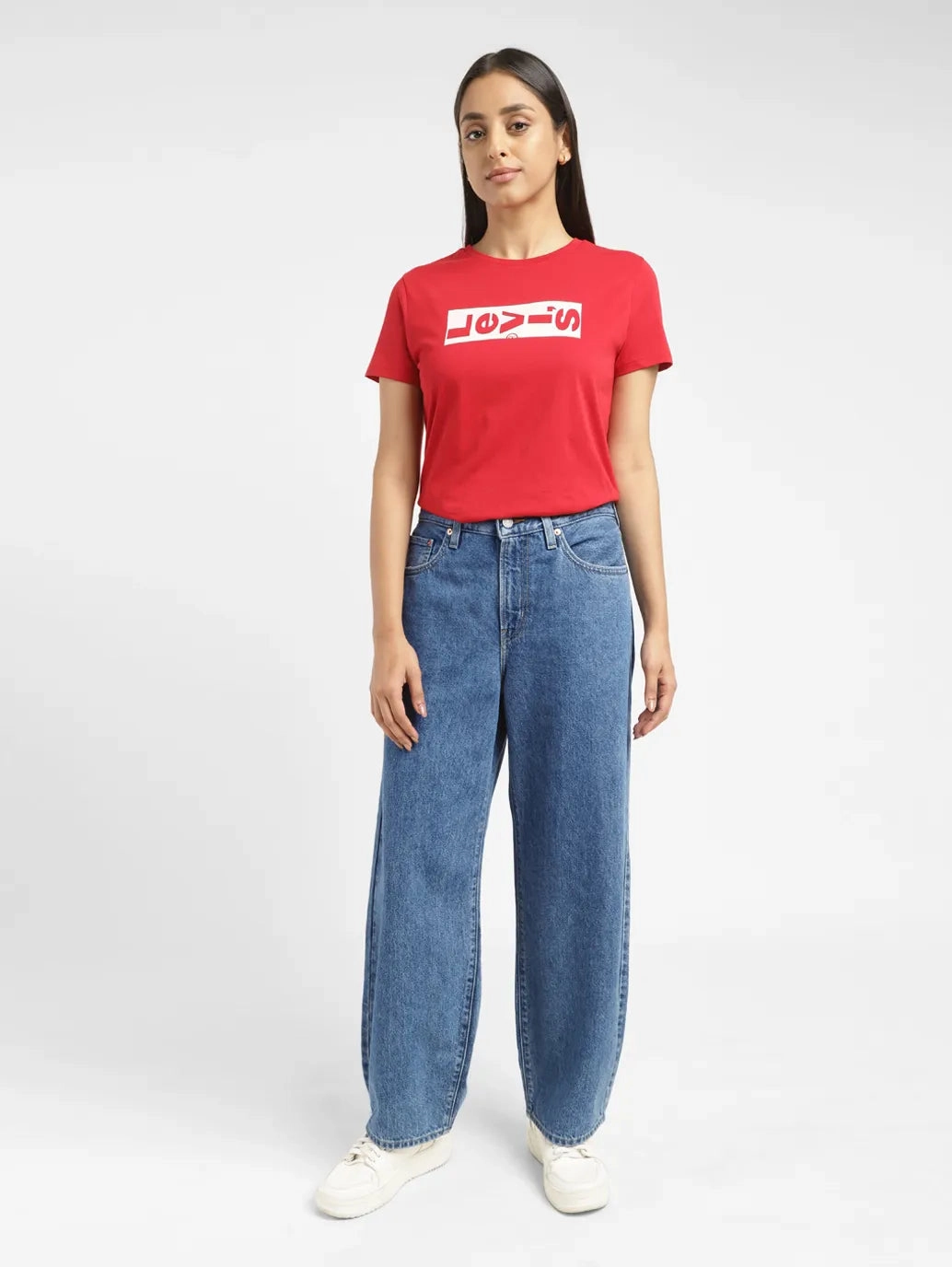 Smart Layer Women's Blue Ribcage Straight Ankle Fit High Rise Jeans