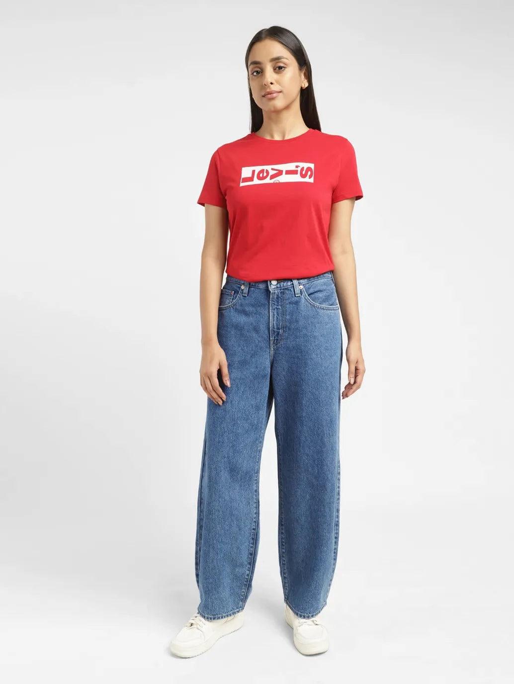 Smart Look Women's Blue Ribcage Straight Ankle Fit High Rise Jeans