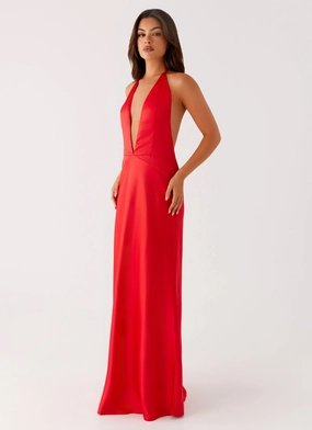 Feminine flowing piece Idol Maxi Dress - Red