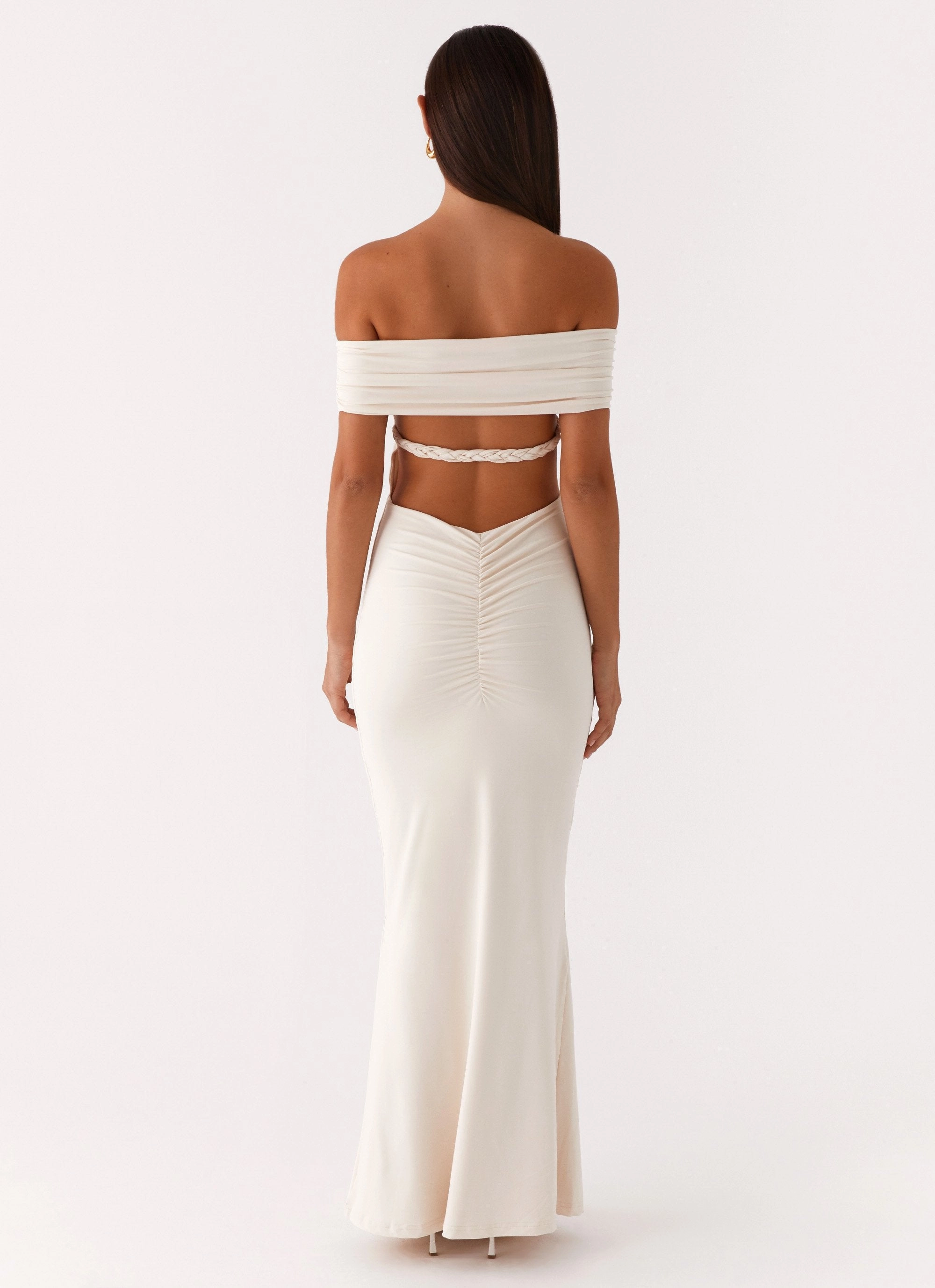 Illusion Maxi Dress - Ivory Flawless Construction Elegant Charm