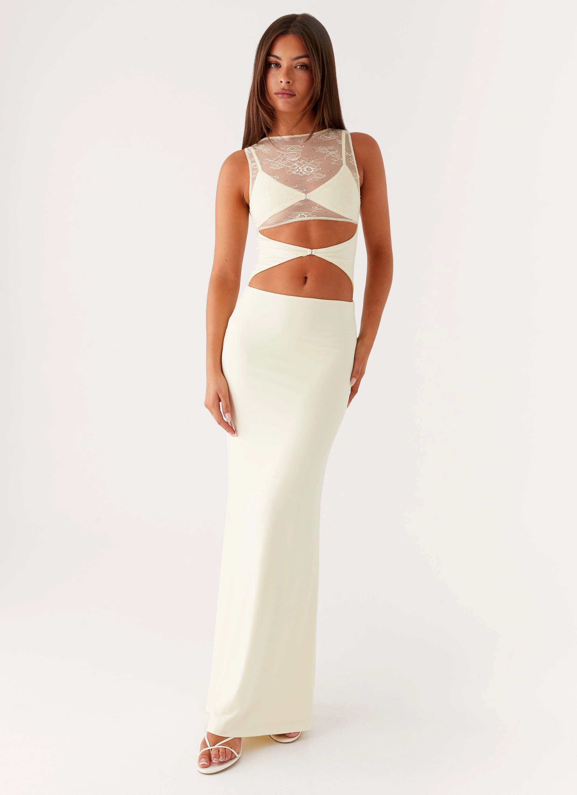 Imperial Maxi Dress - Yellow Luxe Fabric