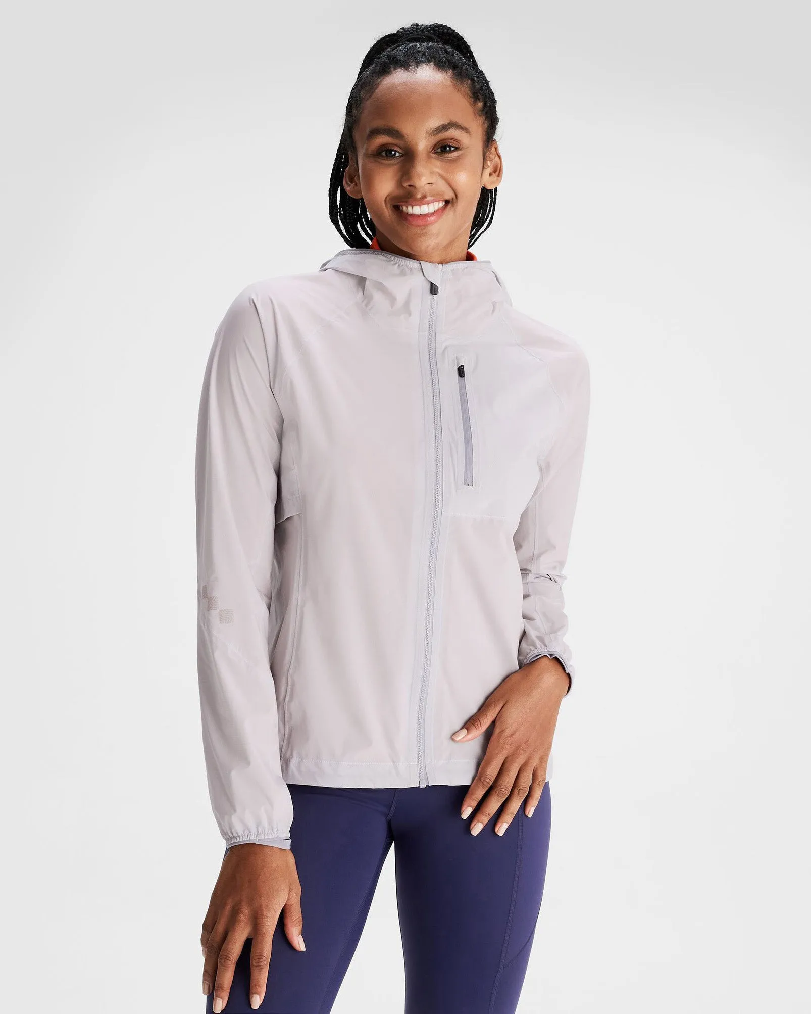Women's Seeker 2.5L Rain Jacket - Dove ReinforcedSeams Seamless Shoulder Construction