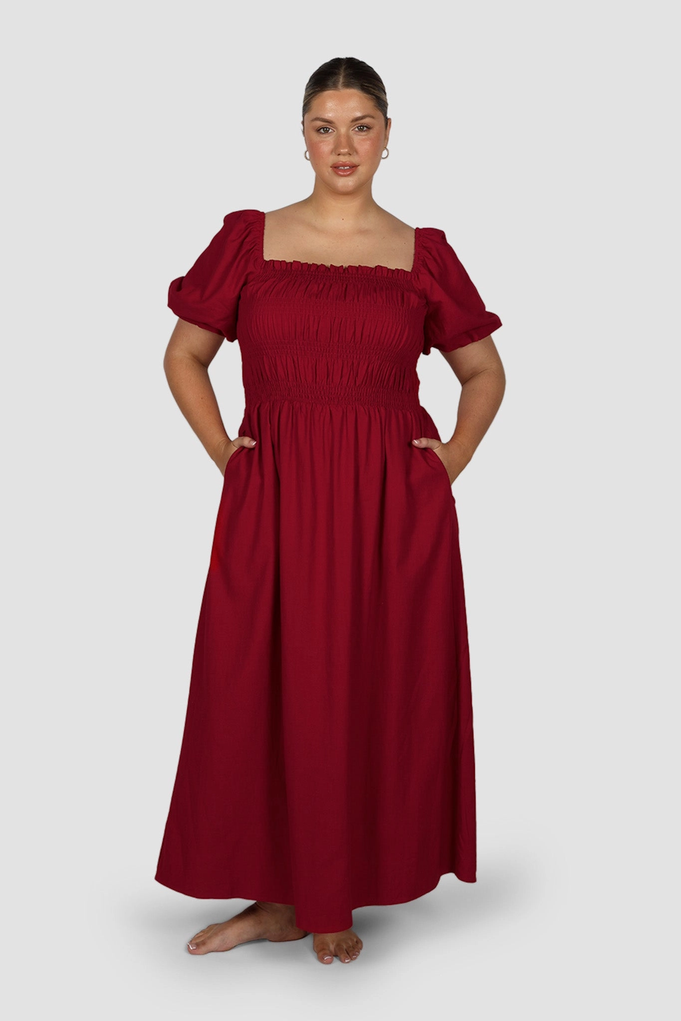 ISMAE MAXI DRESS RED Feminine Comfort