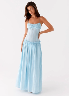 Jacinda Drop Waist Maxi Dress - Blue Joyful Look Vibrant Style