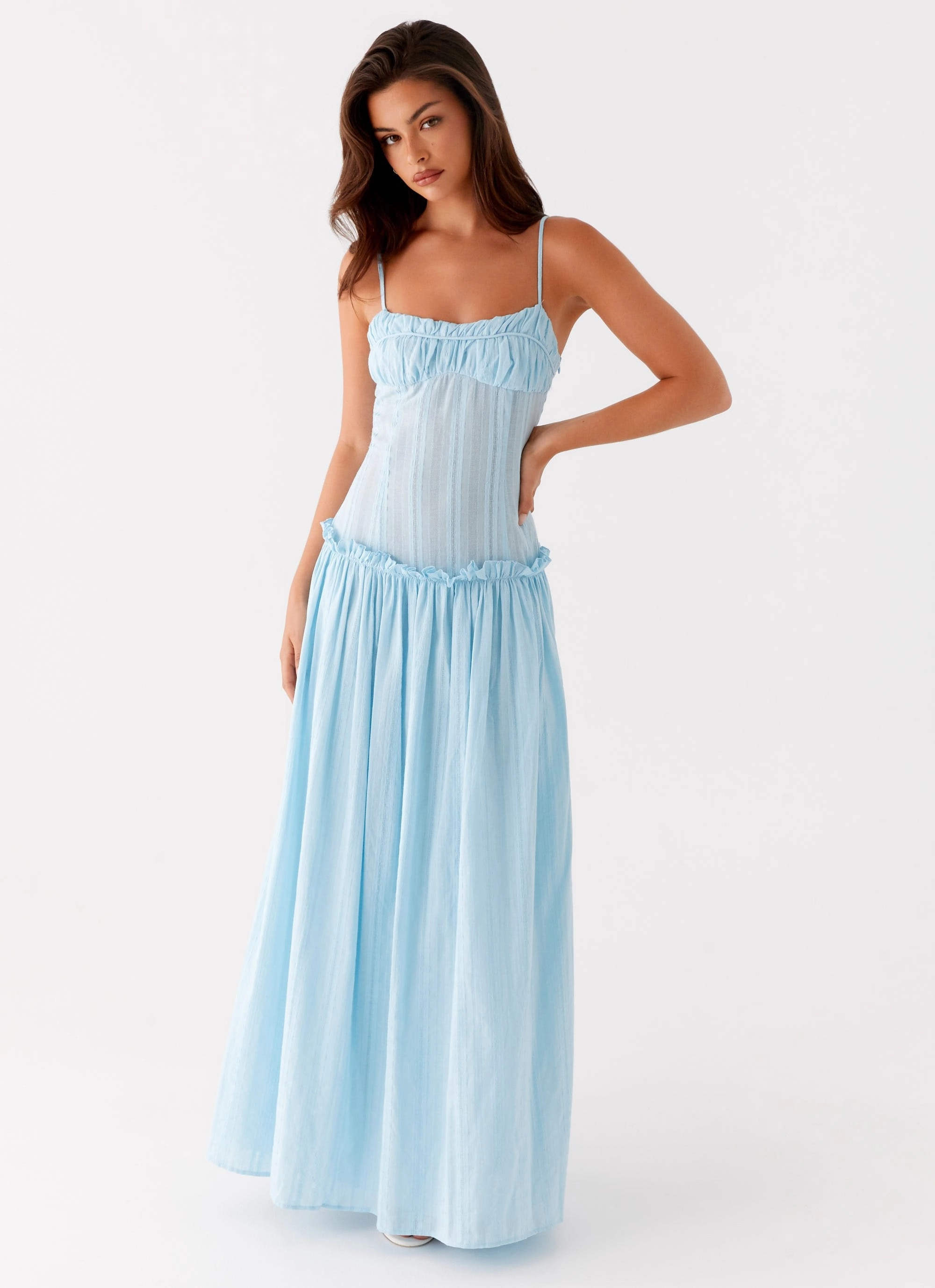 Jacinda Drop Waist Maxi Dress - Blue Joyful Look Vibrant Style