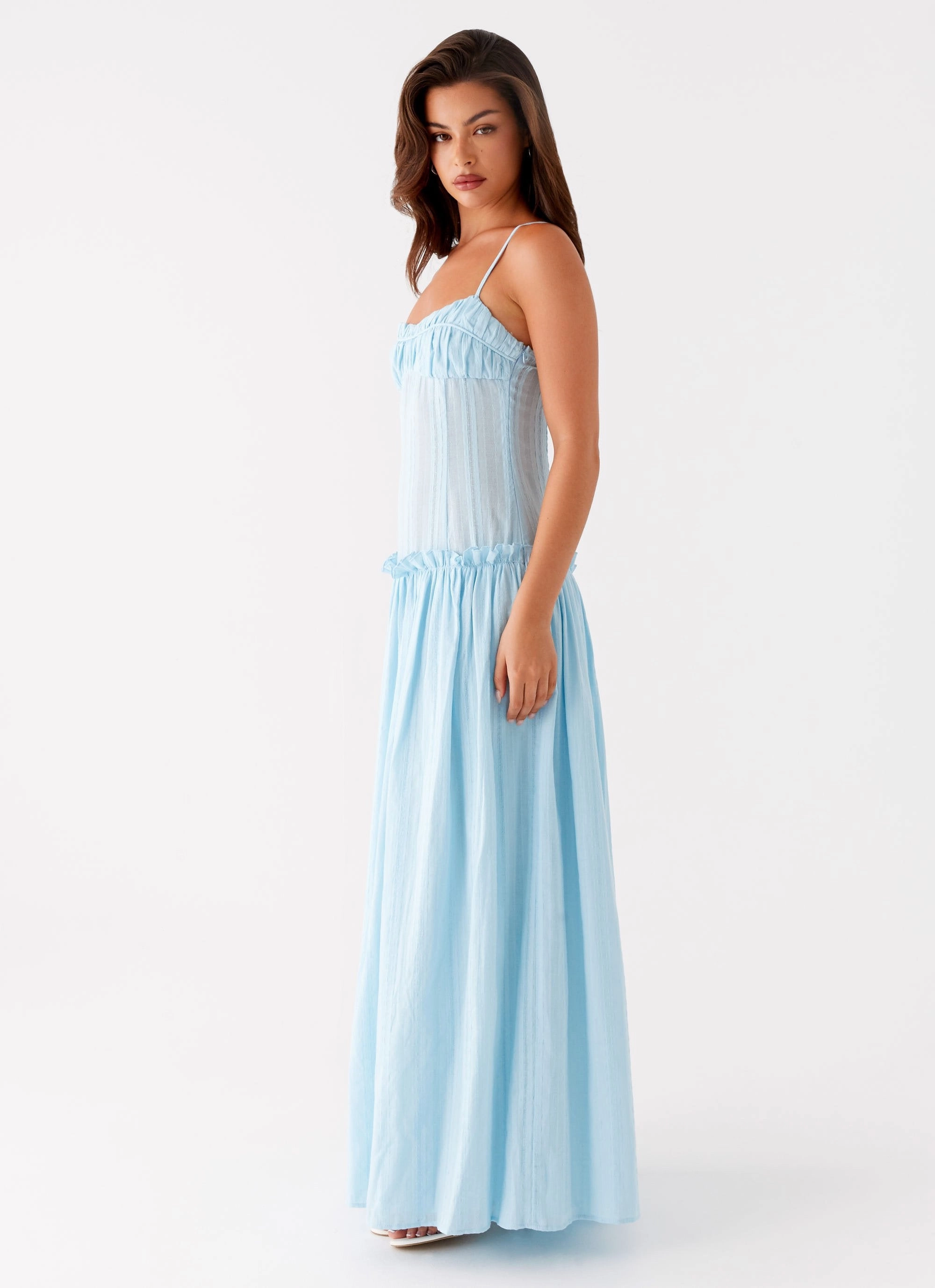 Charming Comfort Soft Structure Jacinda Drop Waist Maxi Dress - Blue