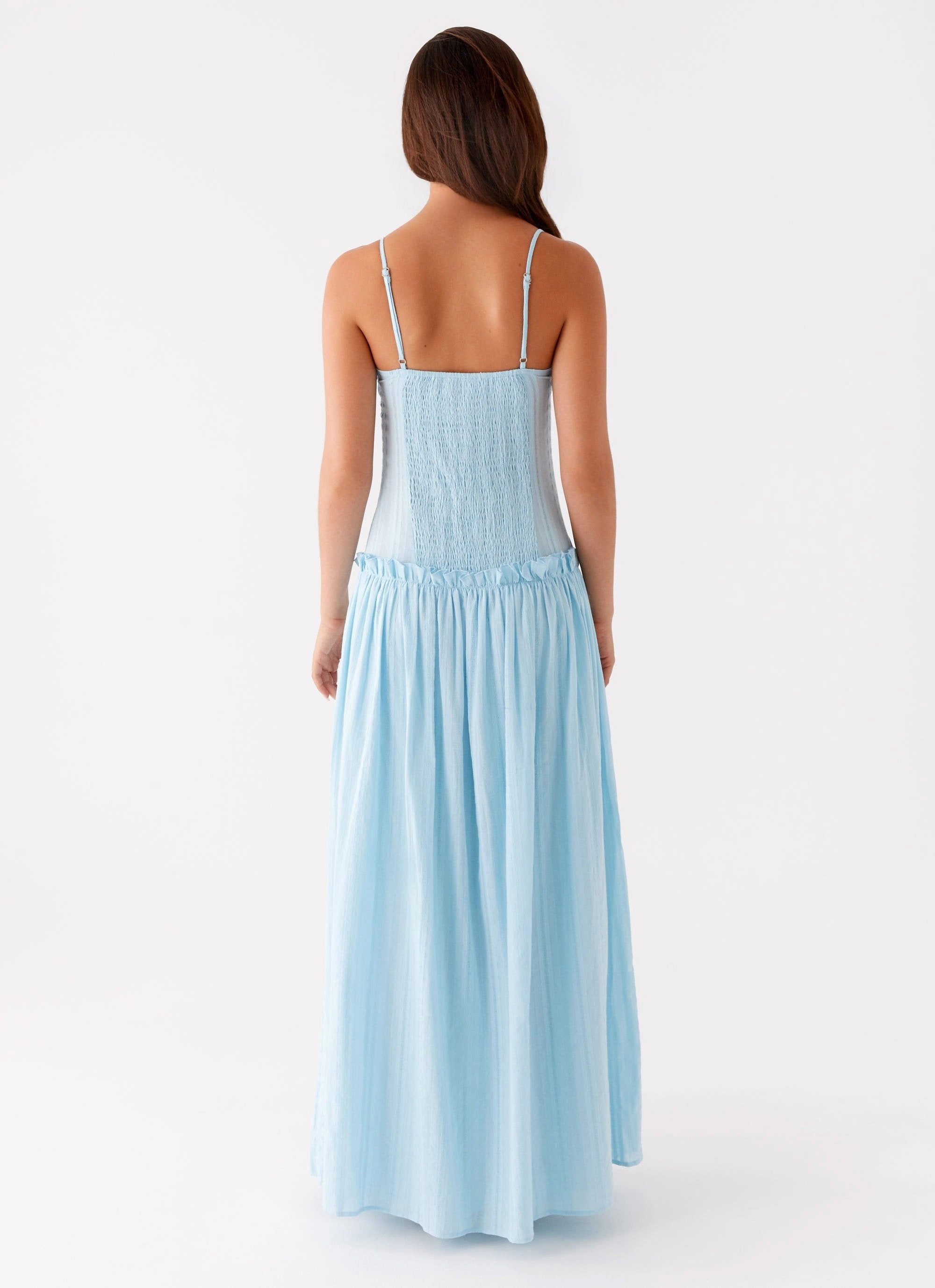 Flawless Waist Fit Chic beachwear dress Jacinda Drop Waist Maxi Dress - Blue