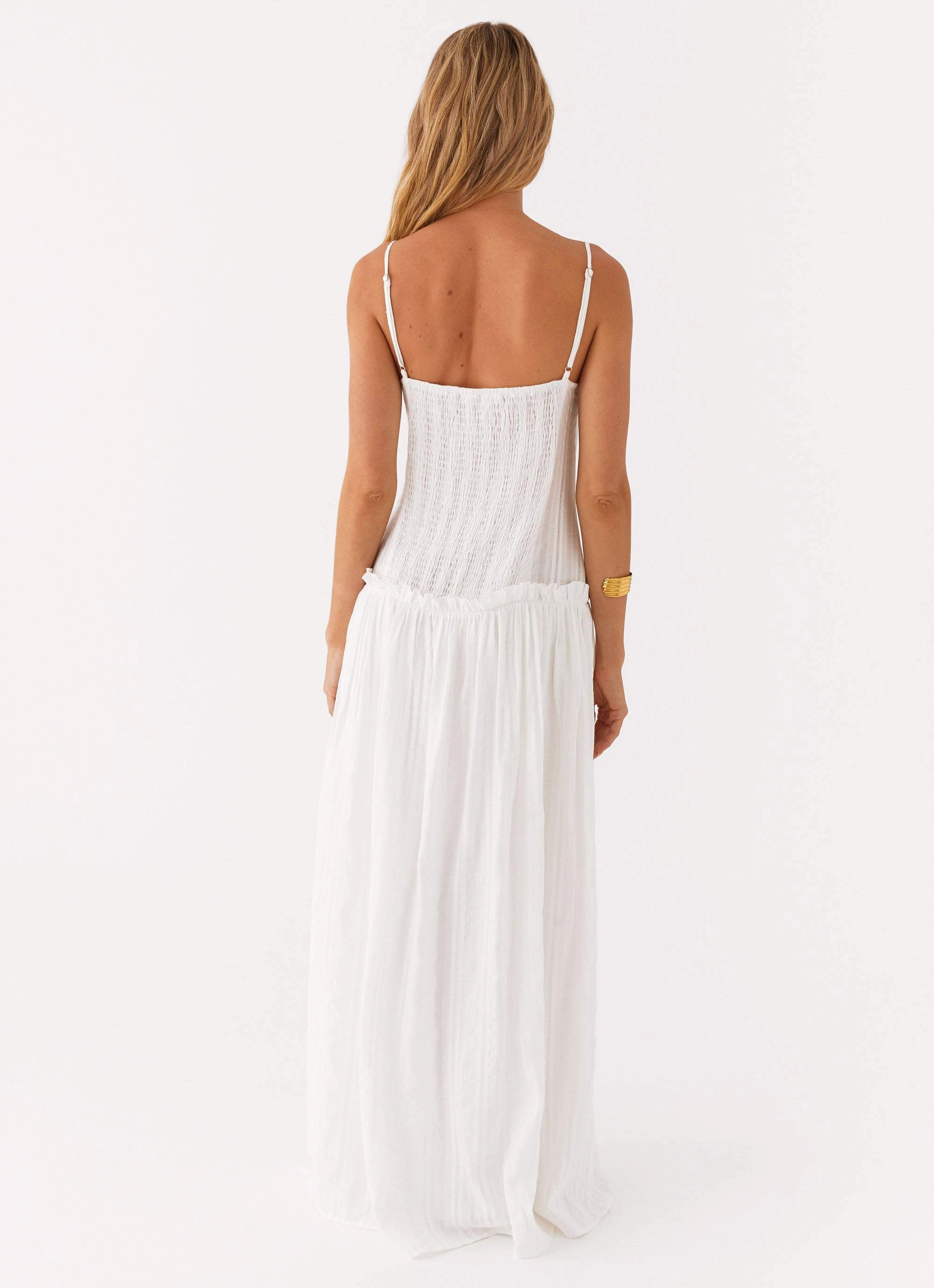 Minimalist feel Jacinda Drop Waist Maxi Dress - Ivory
